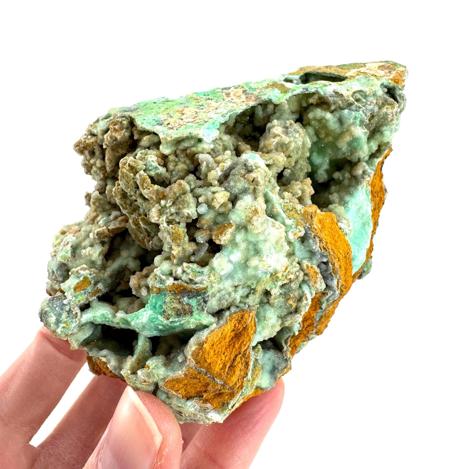 Druzy Chrysoprase | Mint Green Crystal, Mineral Specimen from Indonesia