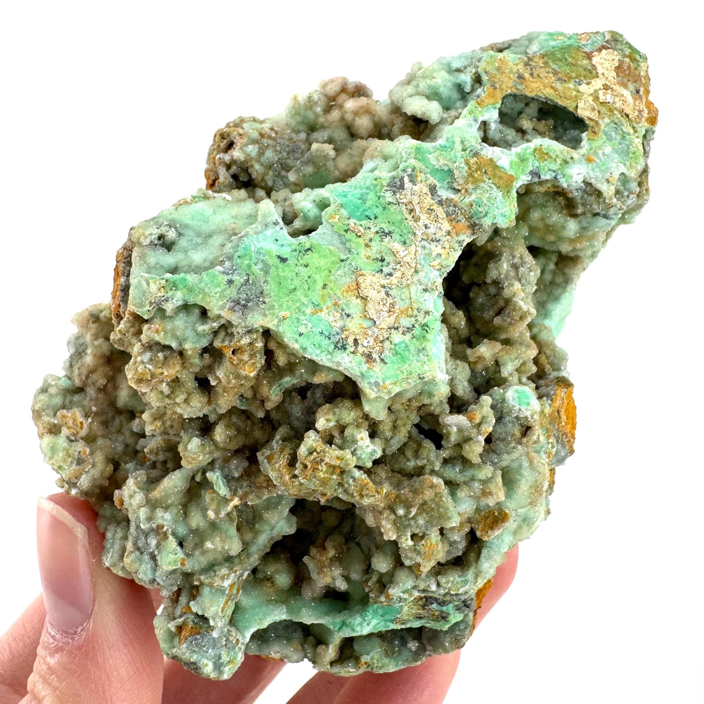 Druzy Chrysoprase | Mint Green Crystal, Mineral Specimen from Indonesia