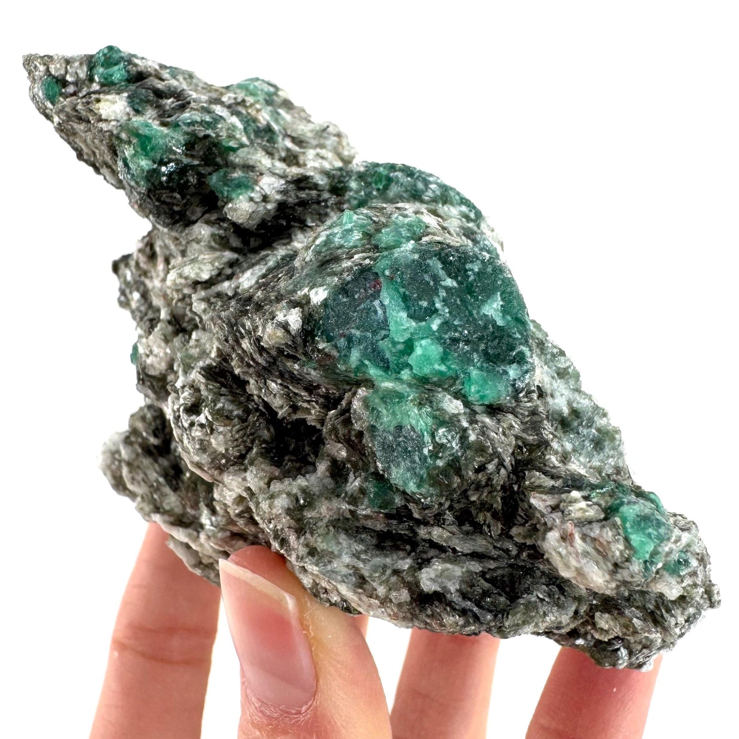 Emerald Mica in Matrix | natural green crystal, mineral specimen from Zimbabwe
