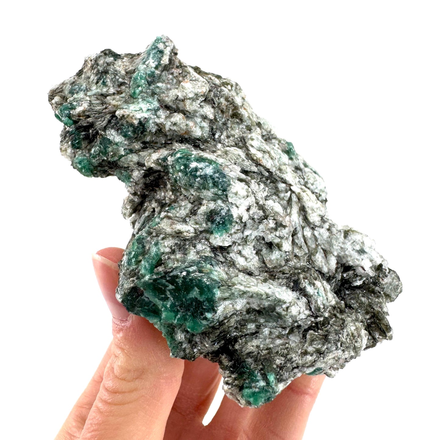 Emerald Mica in Matrix | natural green crystal, mineral specimen from Zimbabwe