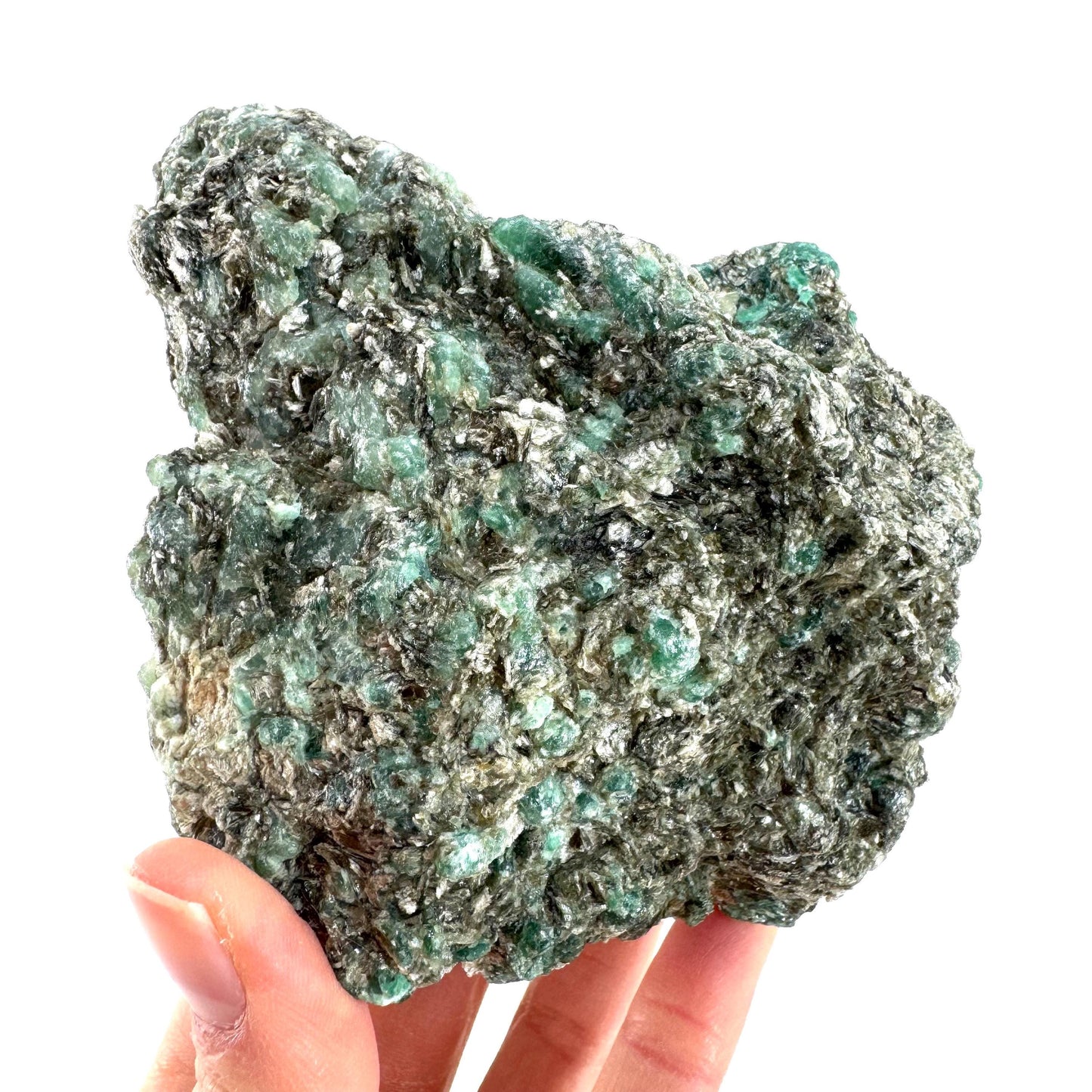 Emerald Mica in Matrix | natural green crystal, mineral specimen from Zimbabwe