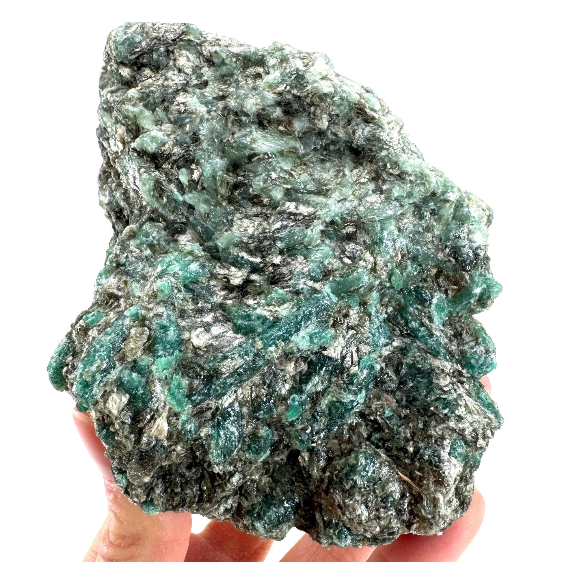 Emerald Mica in Matrix | natural green crystal, mineral specimen from Zimbabwe