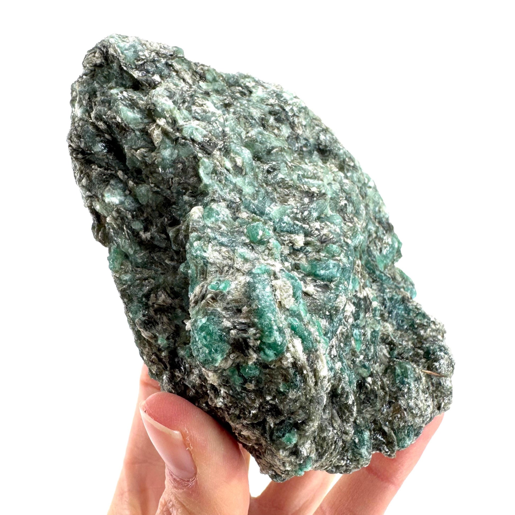 Emerald Mica in Matrix | natural green crystal, mineral specimen from Zimbabwe