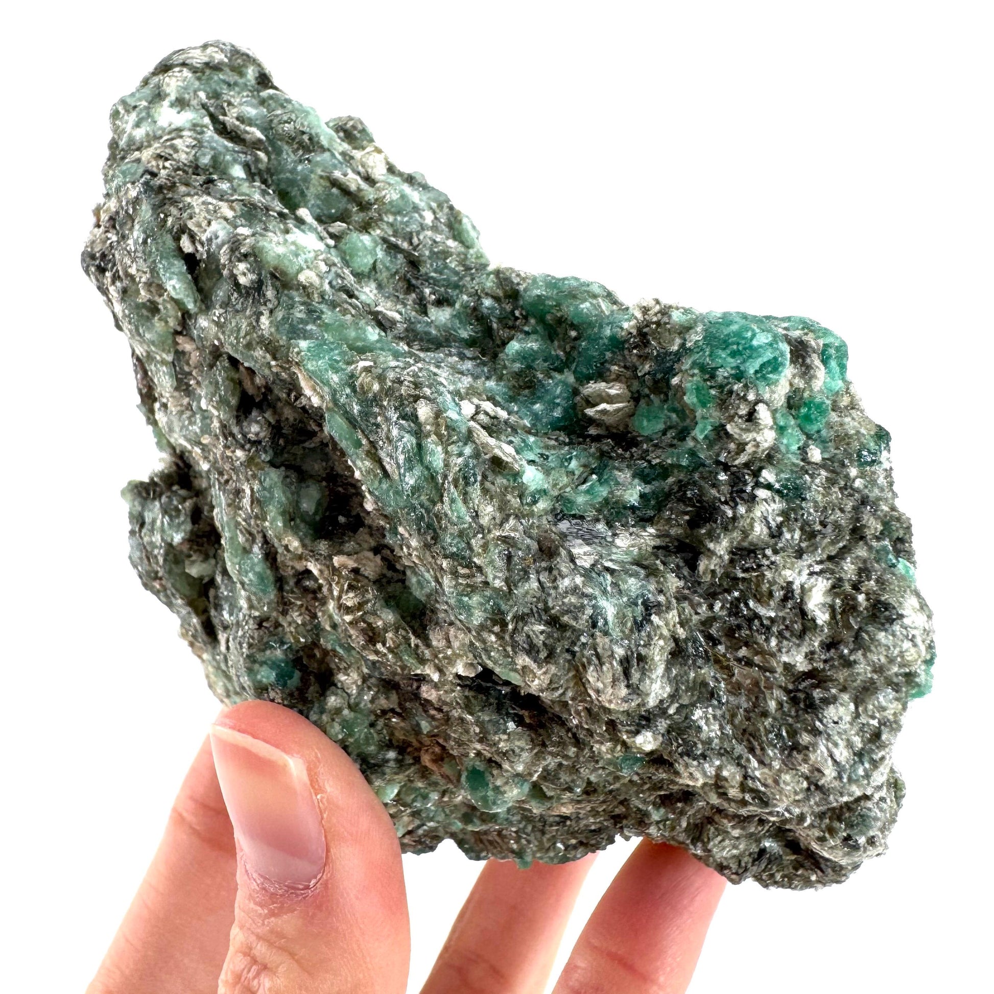 Emerald Mica in Matrix | natural green crystal, mineral specimen from Zimbabwe