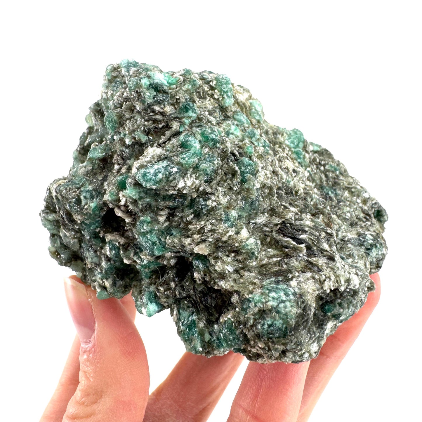Emerald Mica in Matrix | natural green crystal, mineral specimen from Zimbabwe