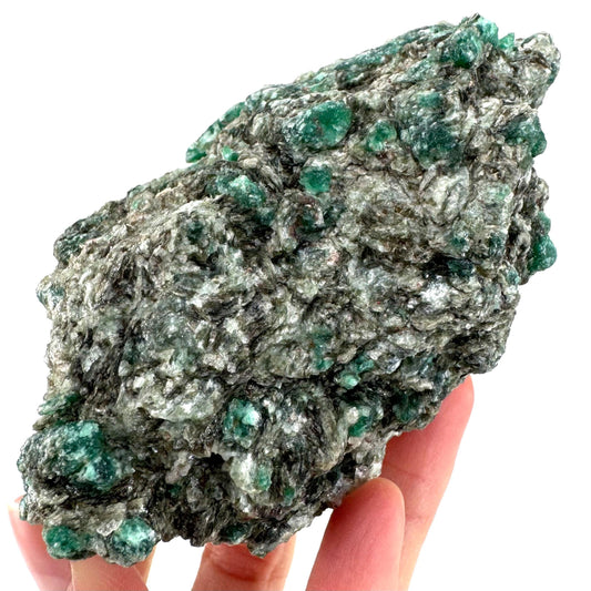 Emerald Mica in Matrix | natural green crystal, mineral specimen from Zimbabwe