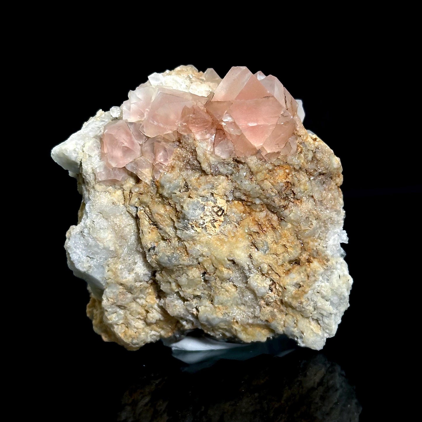 Pink Fluorite on Quartz | Mont Blanc crystal, mineral specimen from France