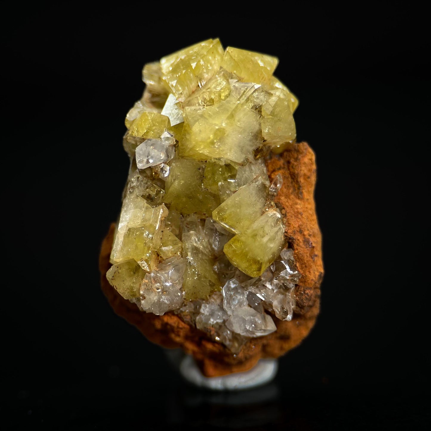 Adamite | yellow crystal, fluorescent mineral specimen from Mexico