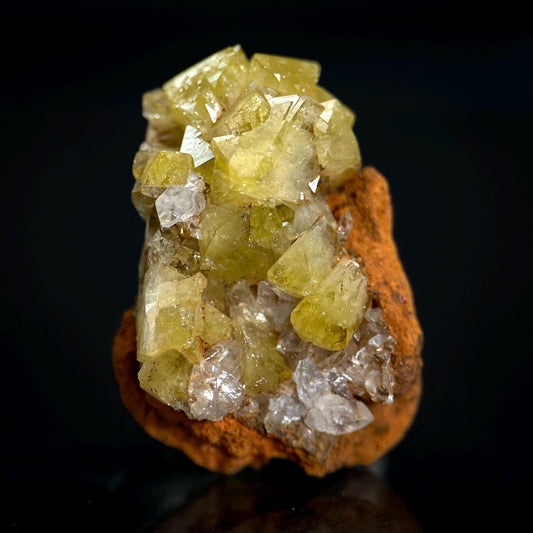 Adamite | yellow crystal, fluorescent mineral specimen from Mexico