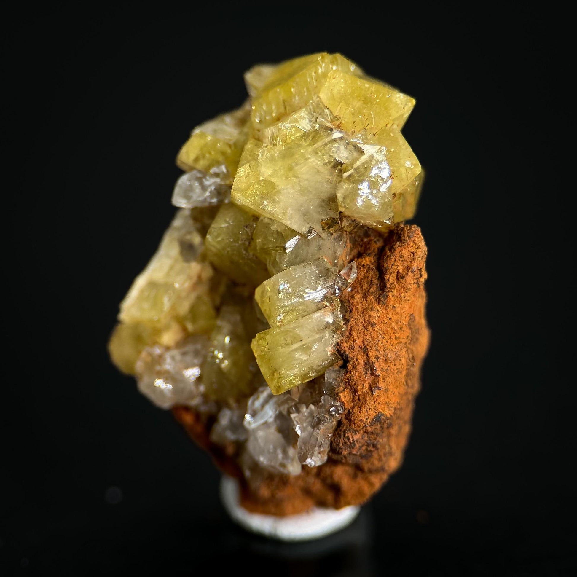 Adamite | yellow crystal, fluorescent mineral specimen from Mexico