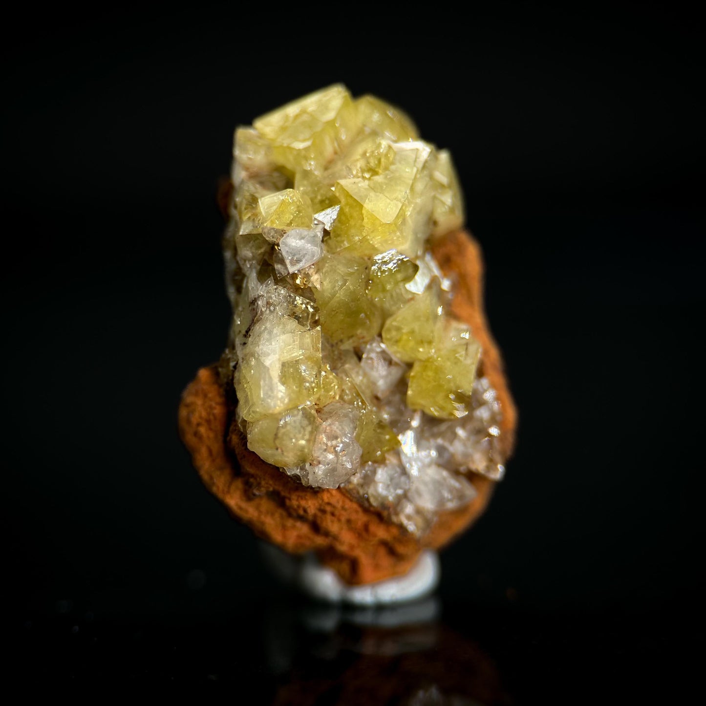 Adamite | yellow crystal, fluorescent mineral specimen from Mexico