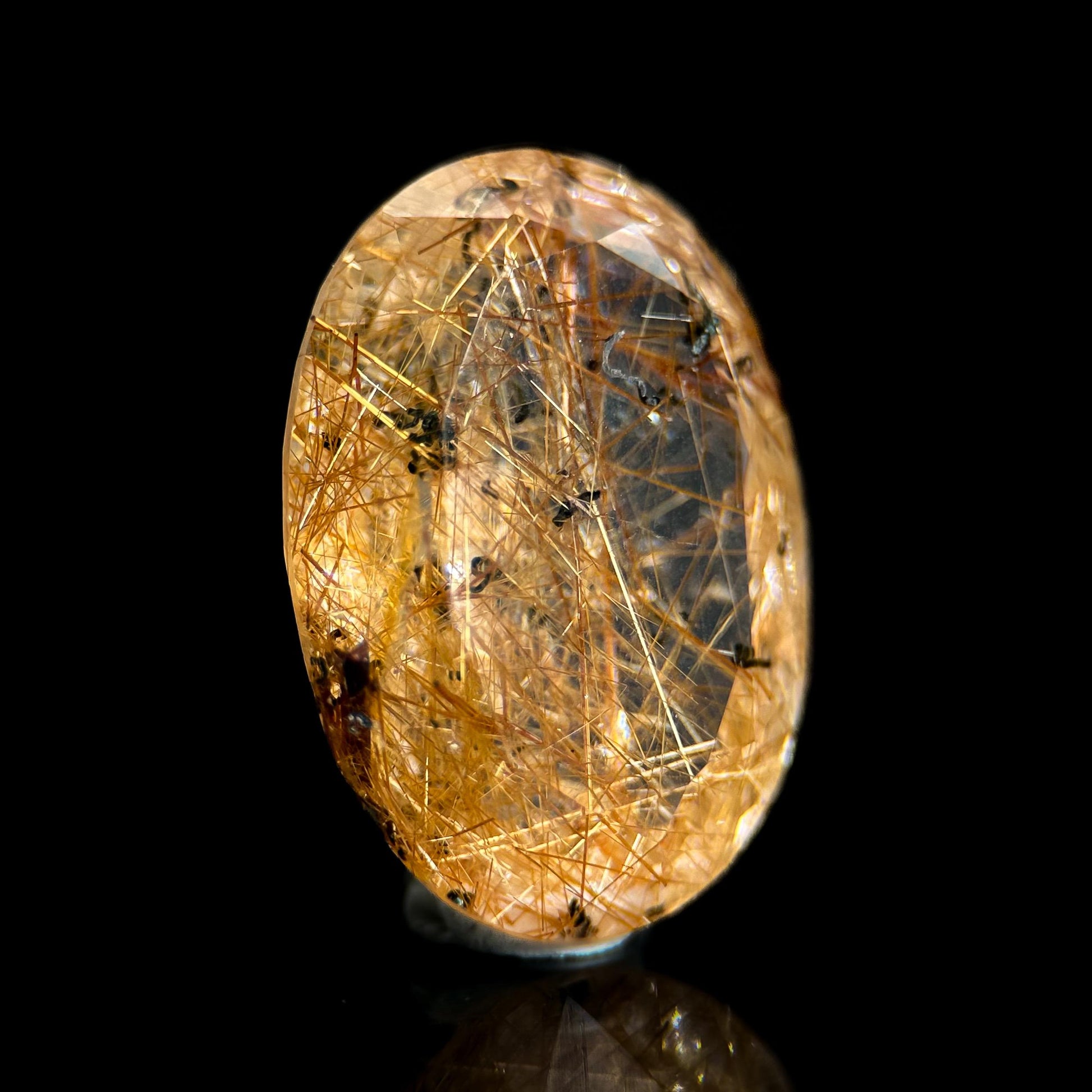 Golden Rutile Quartz Cabochon | Flashy Natural Gemstone