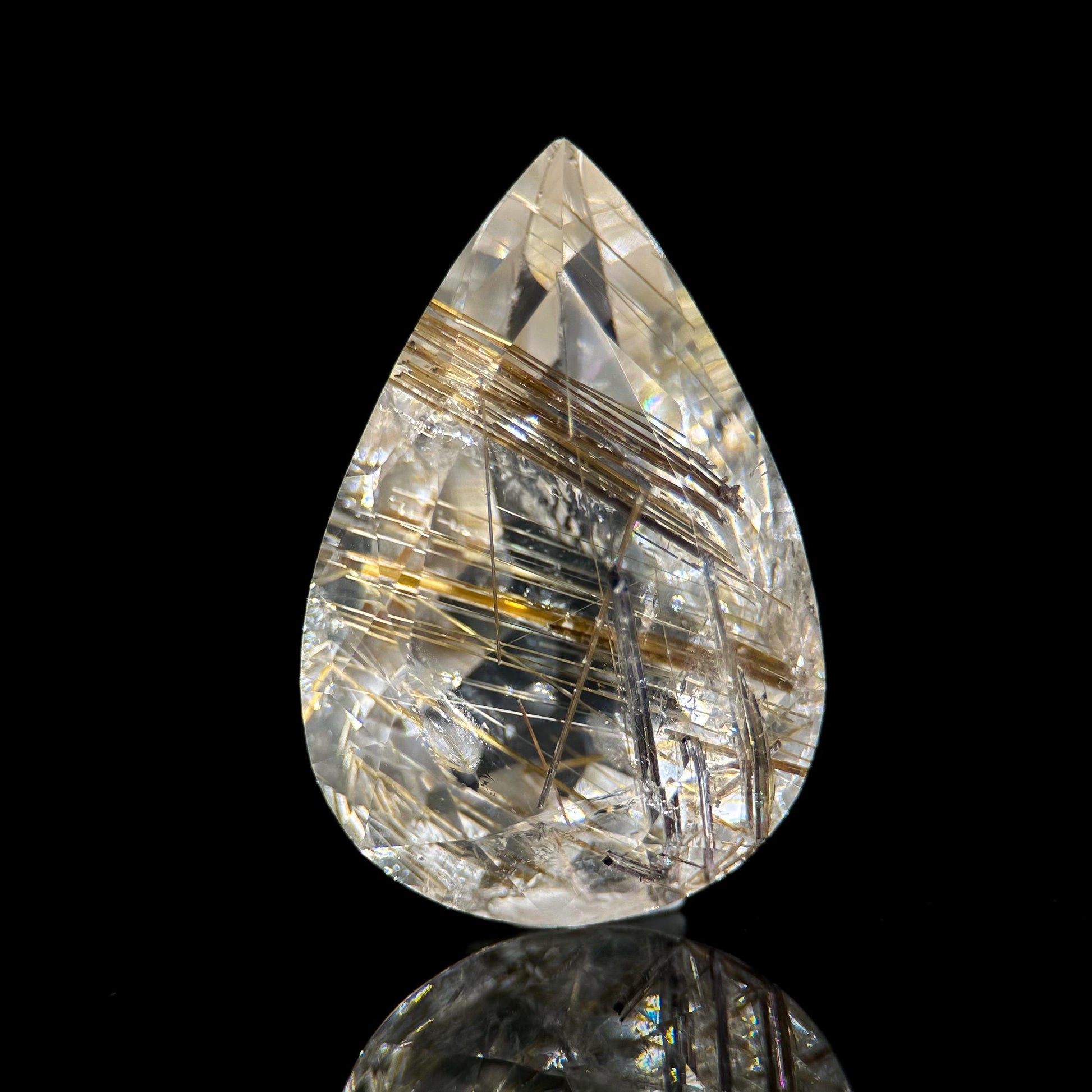 Golden Rutile Quartz Cabochon | Flashy Natural Gemstone