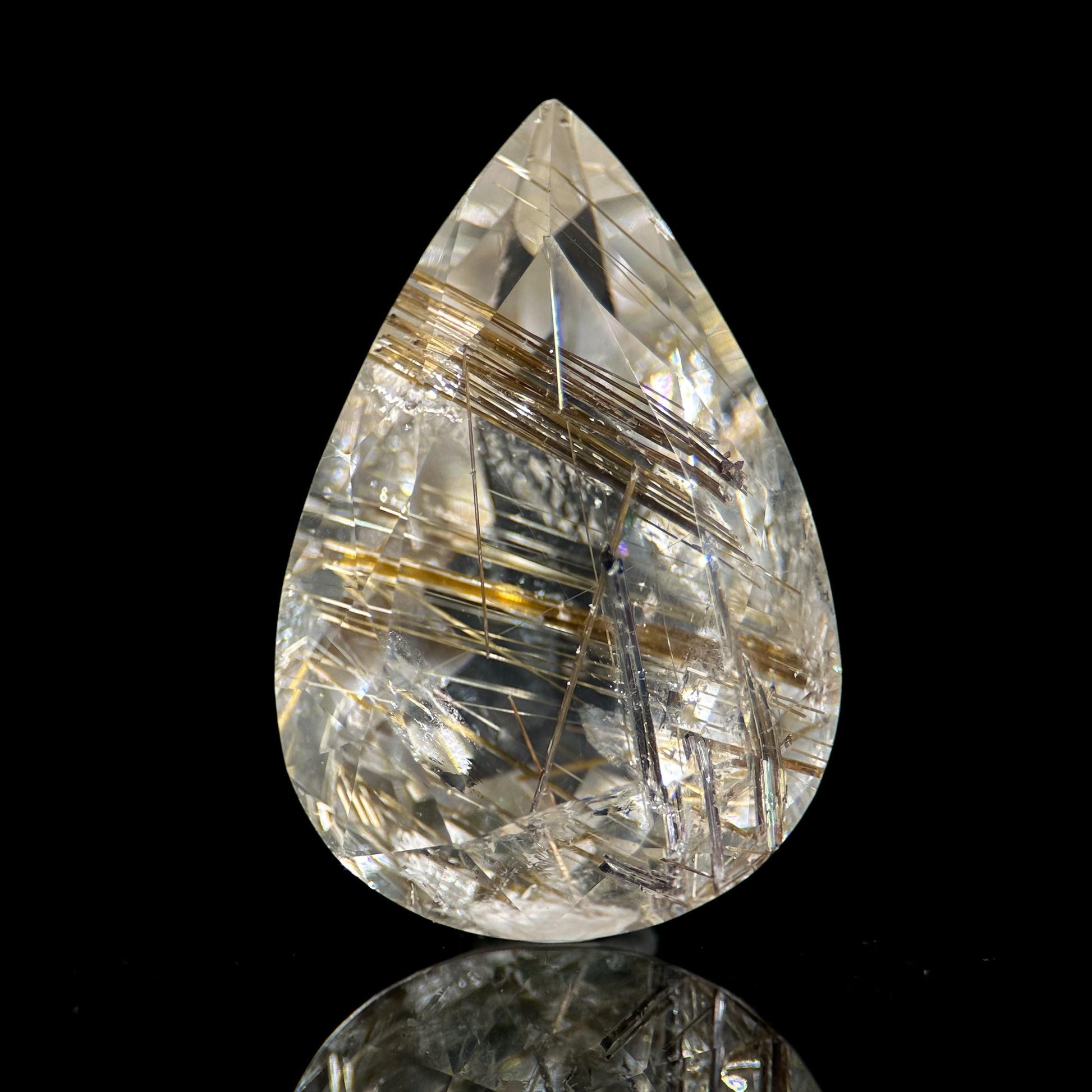 Golden Rutile Quartz Cabochon | Flashy Natural Gemstone