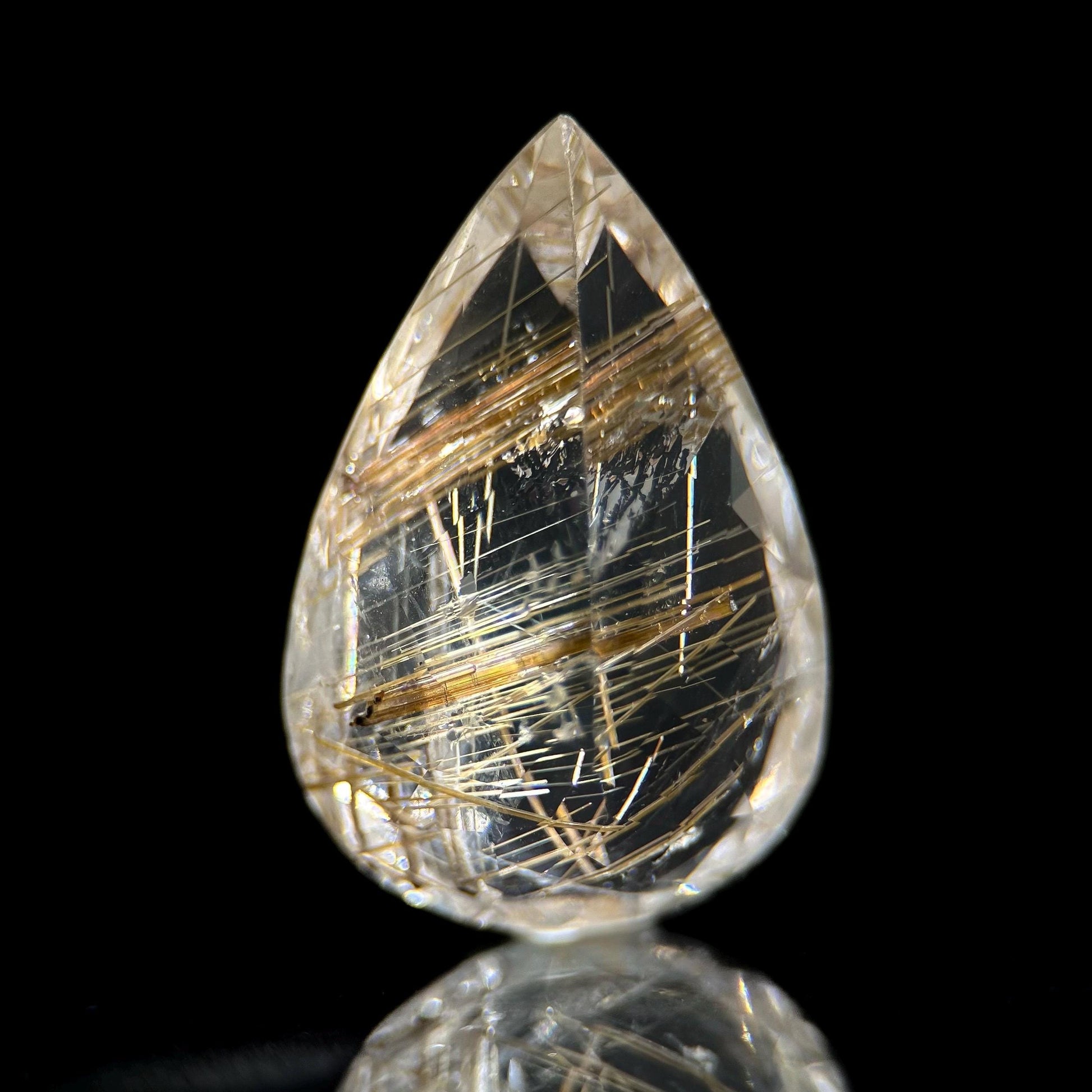 Golden Rutile Quartz Cabochon | Flashy Natural Gemstone