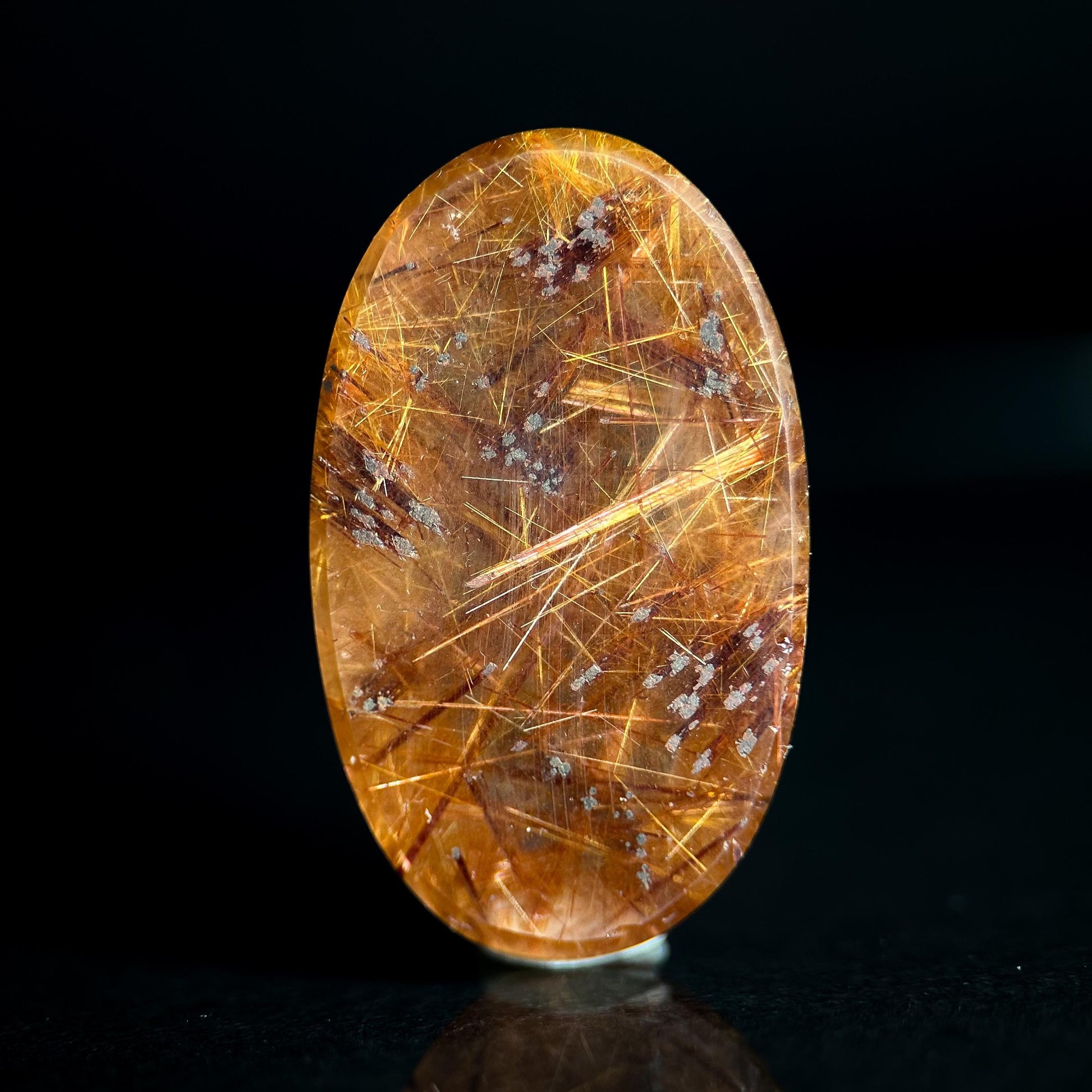 Copper Rutile Quartz Cabochon | Flashy Natural Gemstone