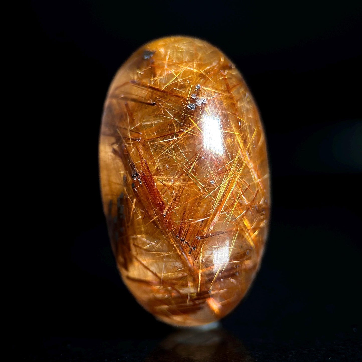 Copper Rutile Quartz Cabochon | Flashy Natural Gemstone