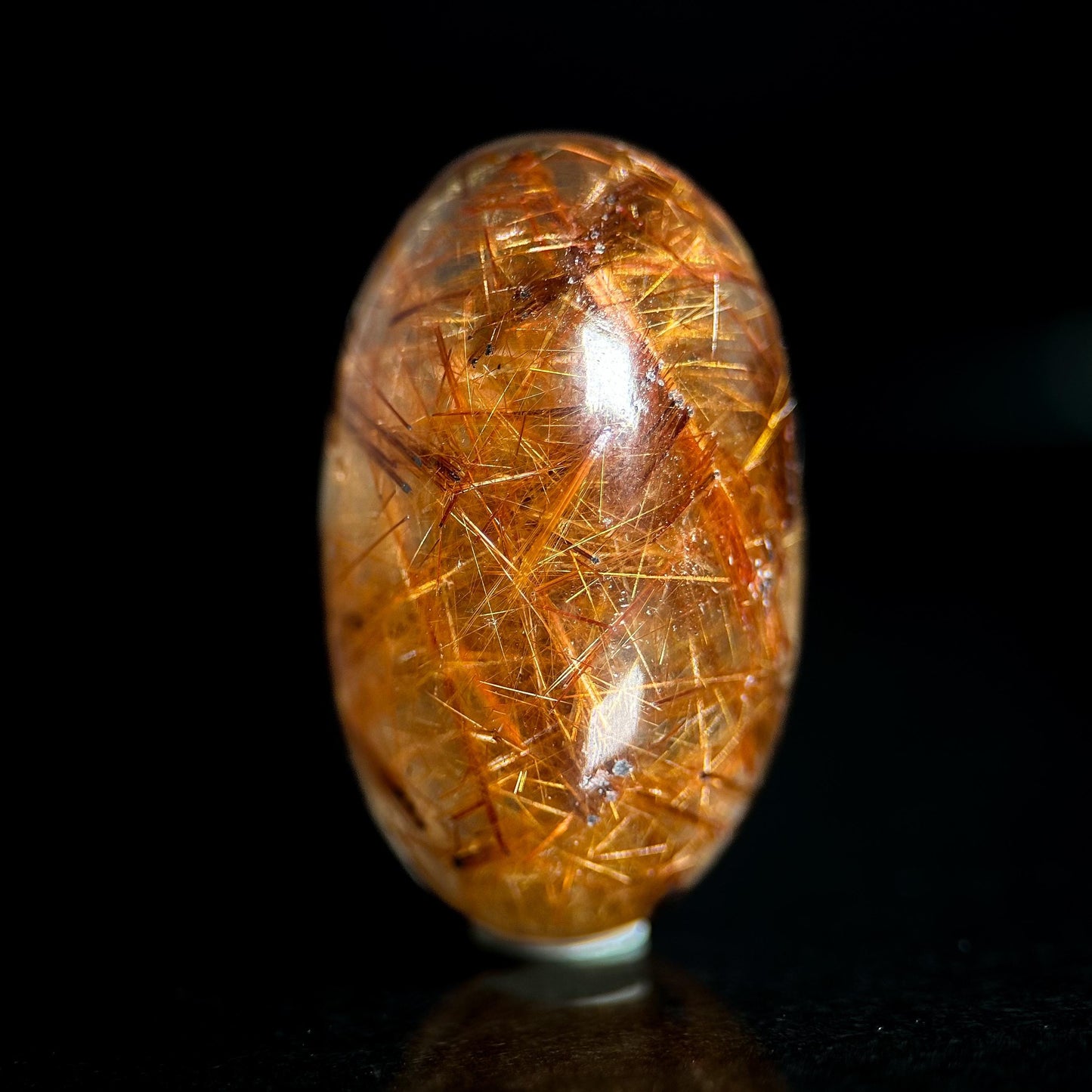 Copper Rutile Quartz Cabochon | Flashy Natural Gemstone