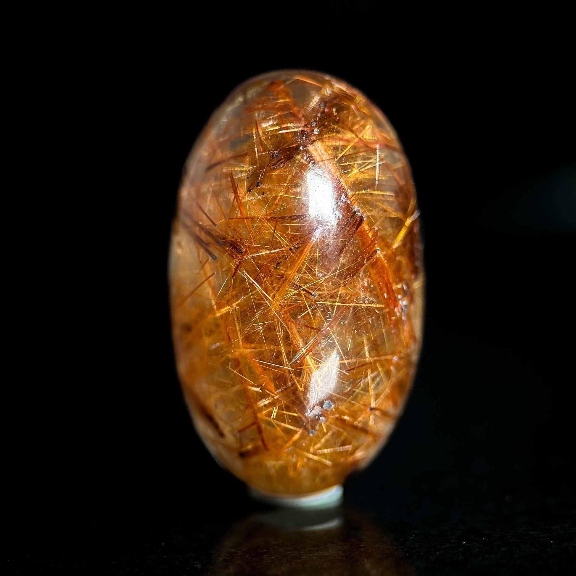 Copper Rutile Quartz Cabochon | Flashy Natural Gemstone