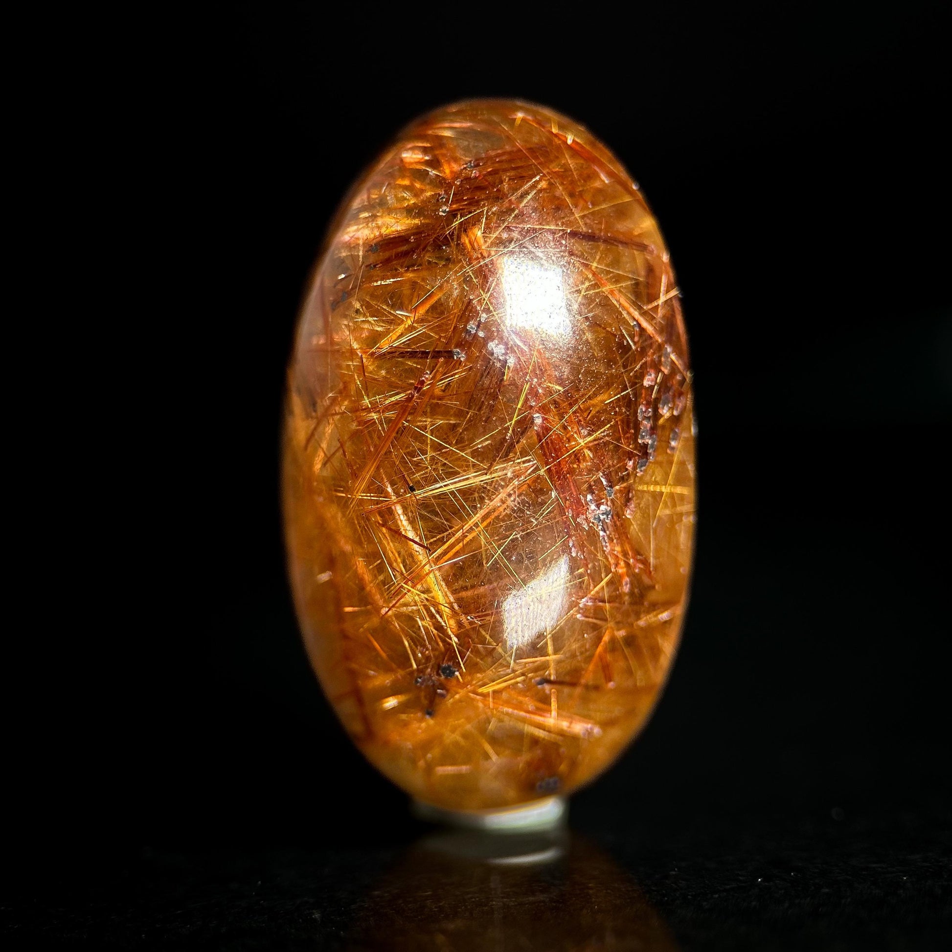 Copper Rutile Quartz Cabochon | Flashy Natural Gemstone