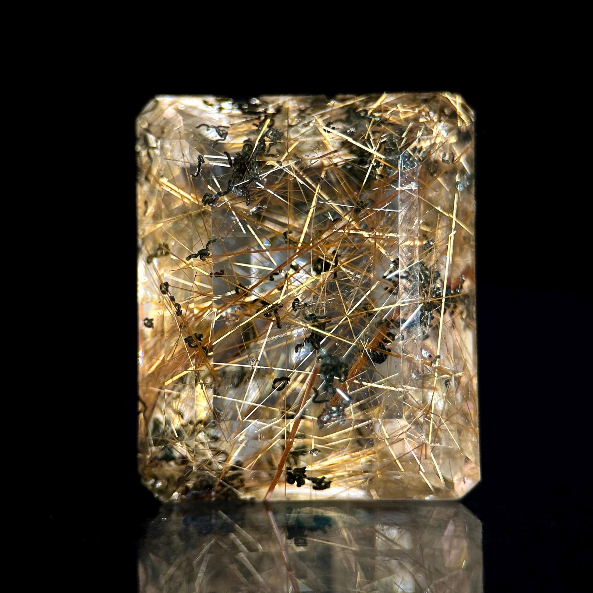 Golden Rutile Quartz Cabochon | Flashy Natural Gemstone