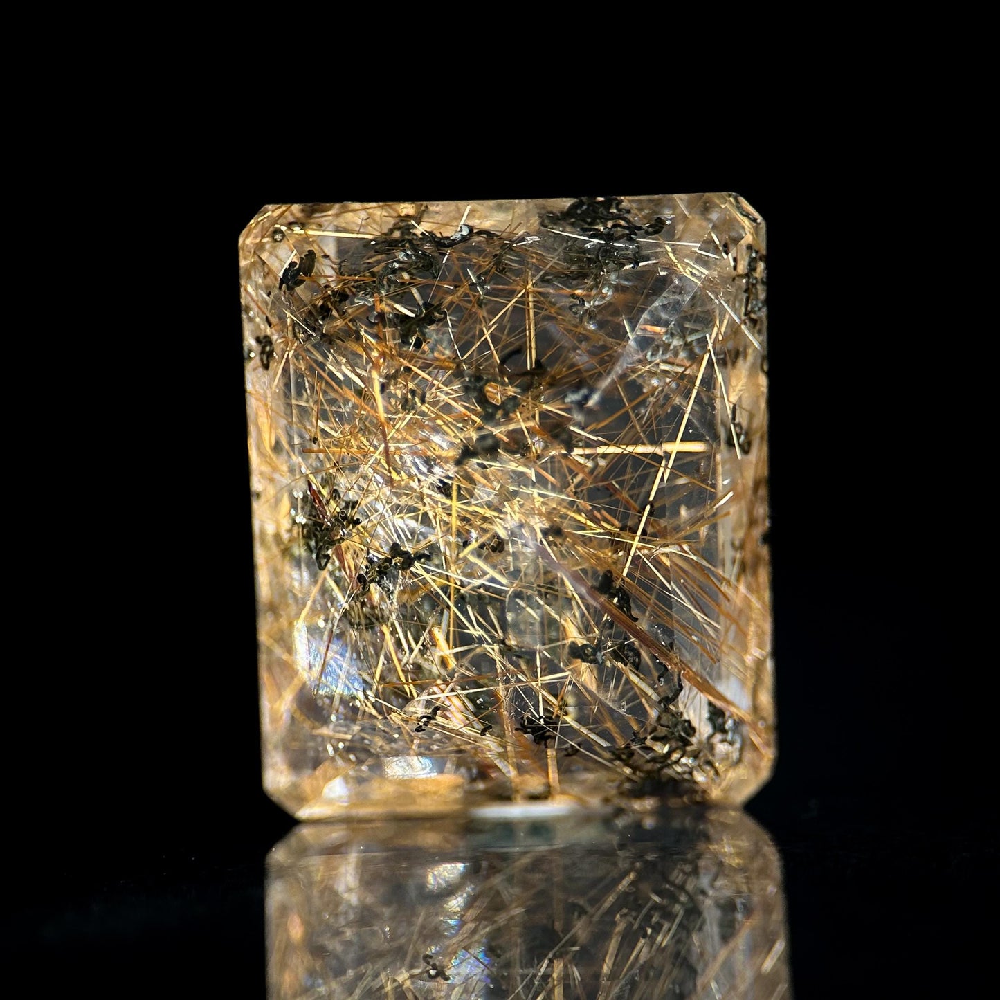 Golden Rutile Quartz Cabochon | Flashy Natural Gemstone