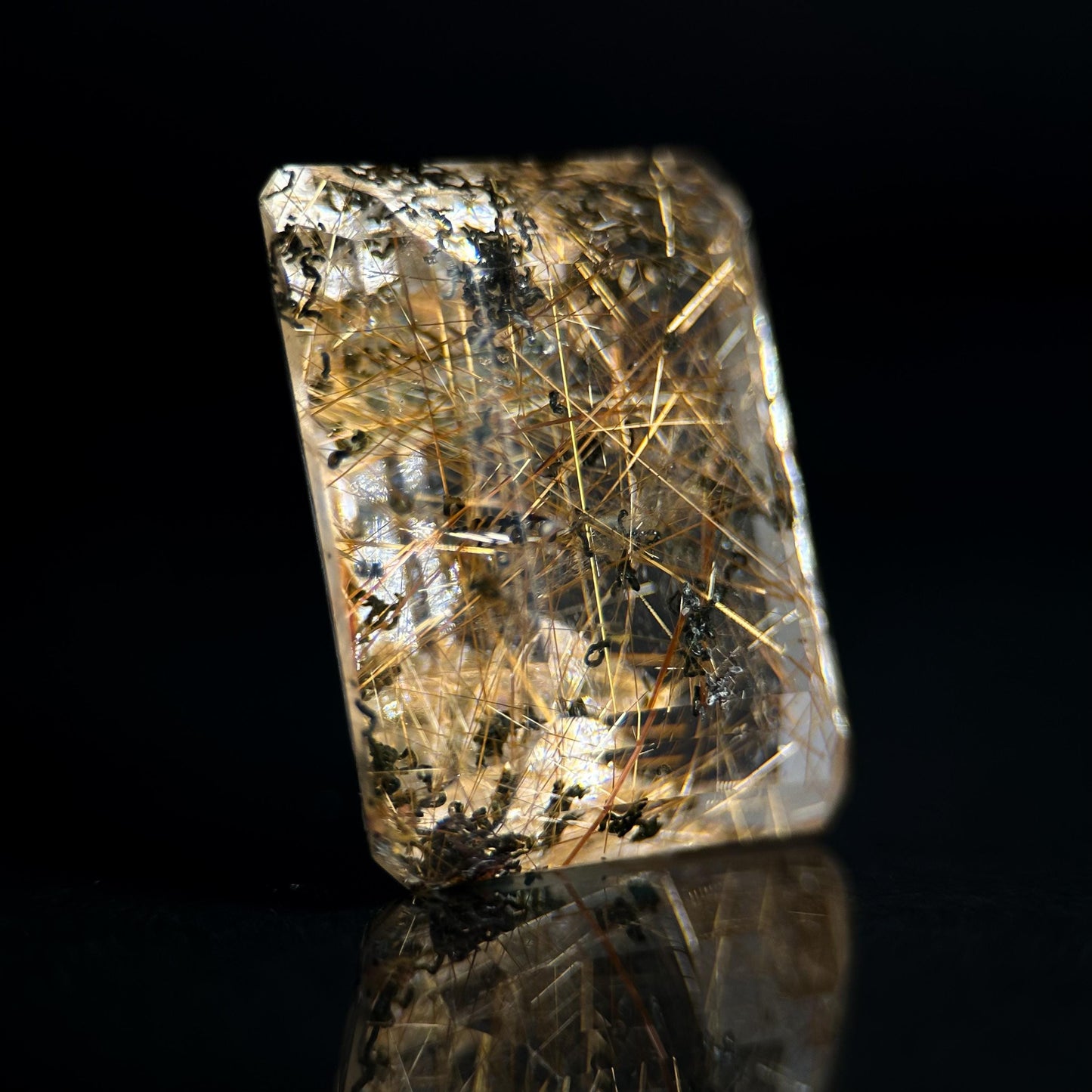 Golden Rutile Quartz Cabochon | Flashy Natural Gemstone