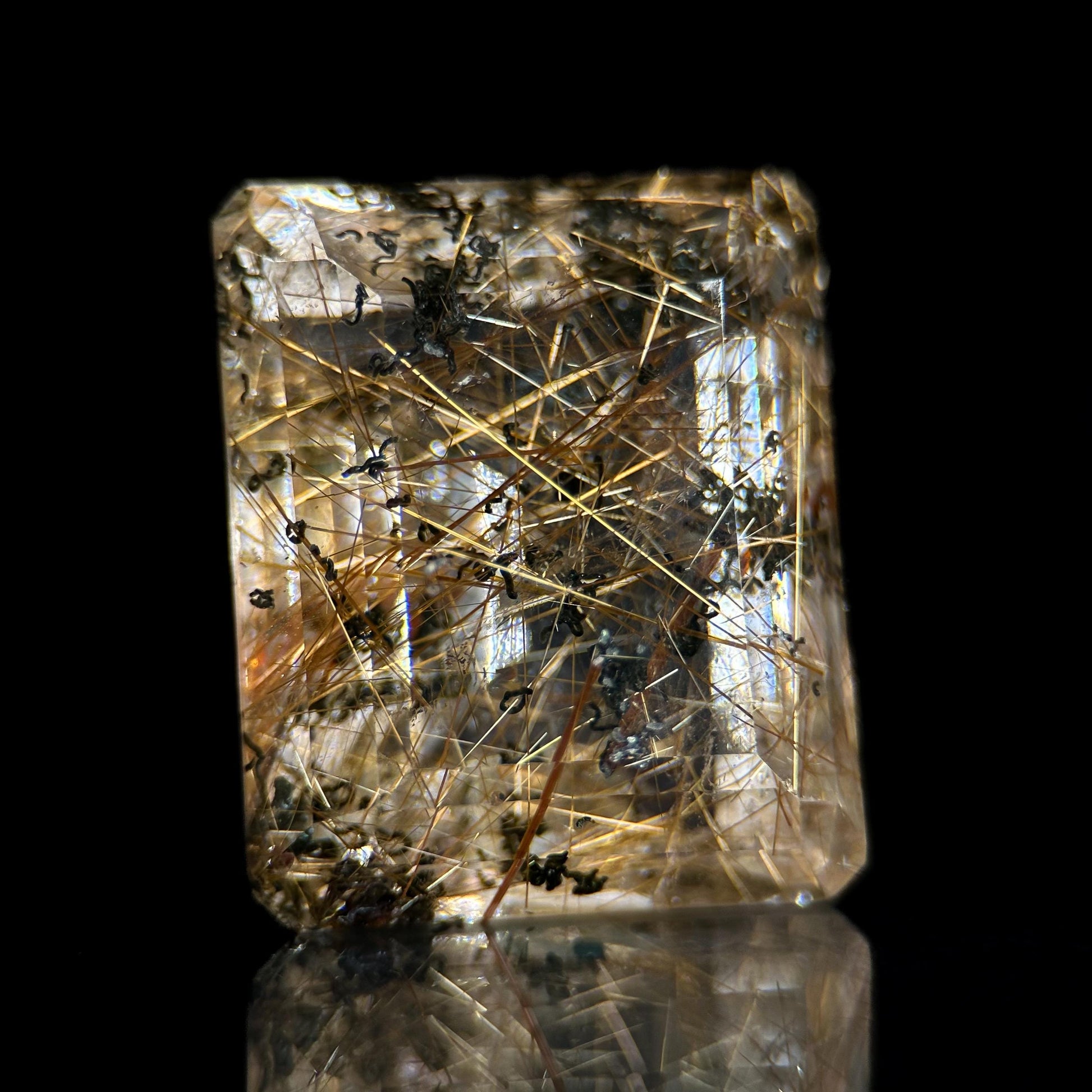 Golden Rutile Quartz Cabochon | Flashy Natural Gemstone