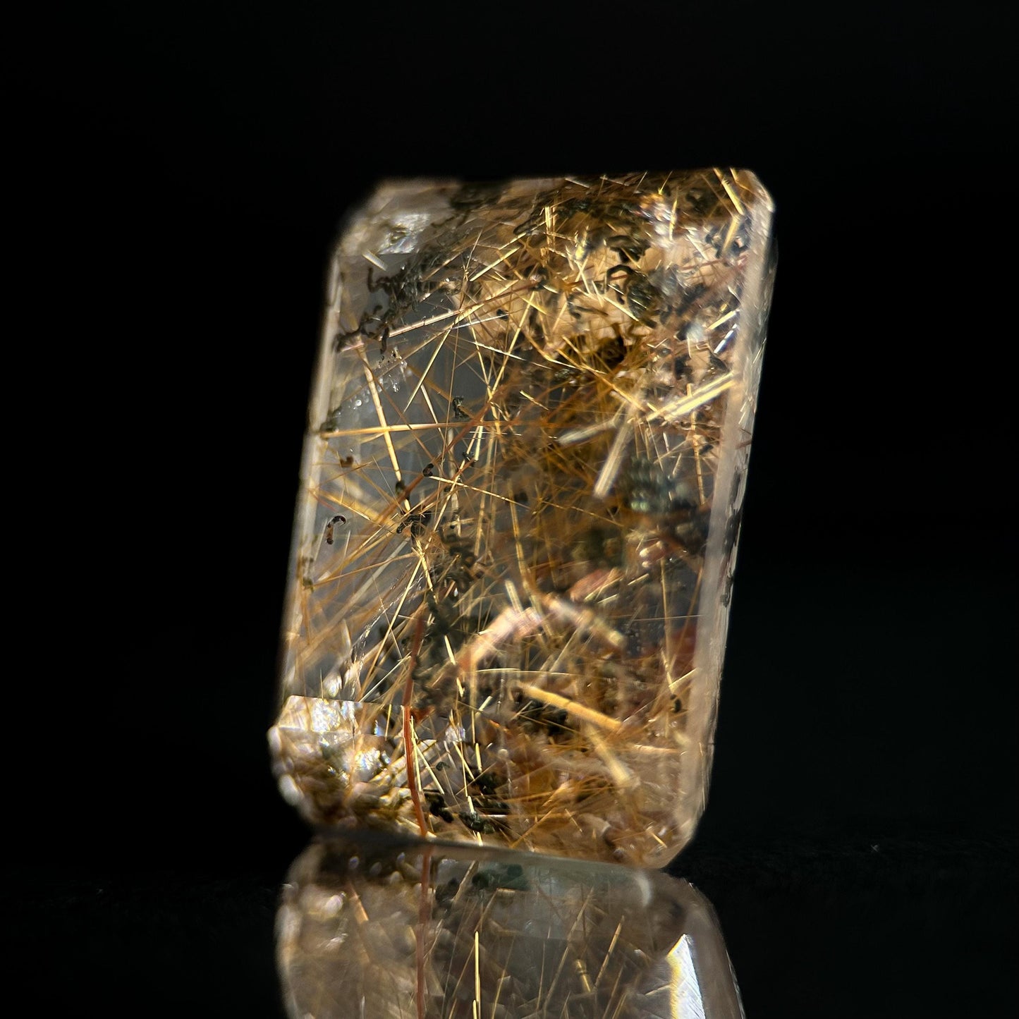 Golden Rutile Quartz Cabochon | Flashy Natural Gemstone