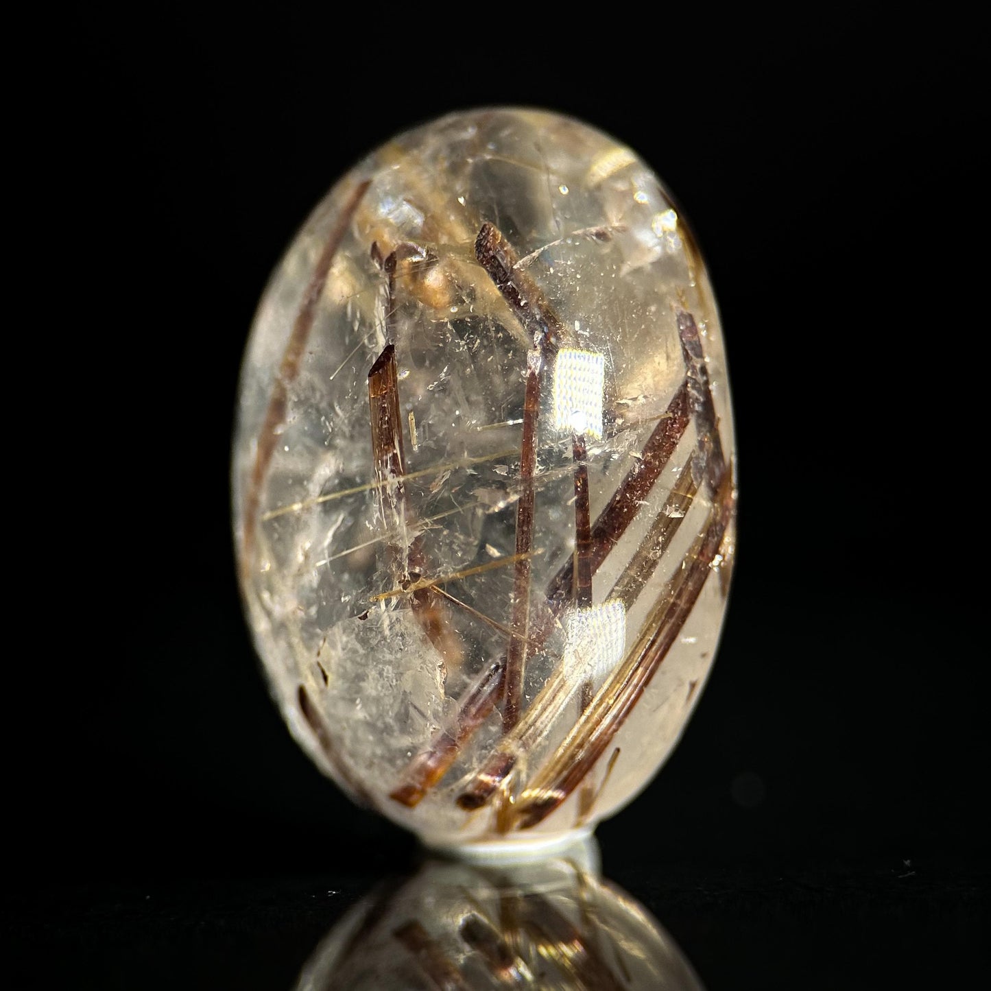 Copper Rutile Quartz Cabochon | Flashy Natural Gemstone