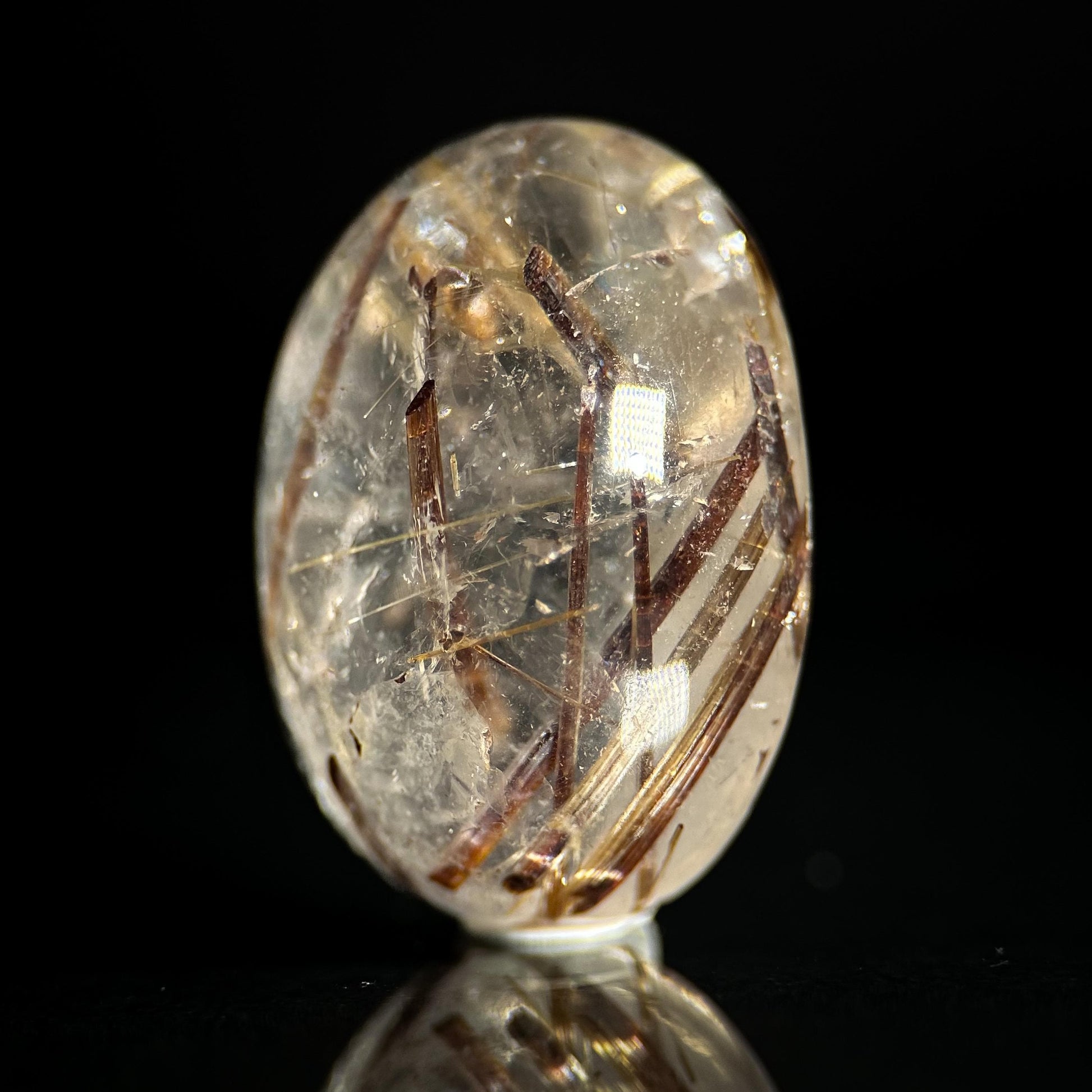 Copper Rutile Quartz Cabochon | Flashy Natural Gemstone