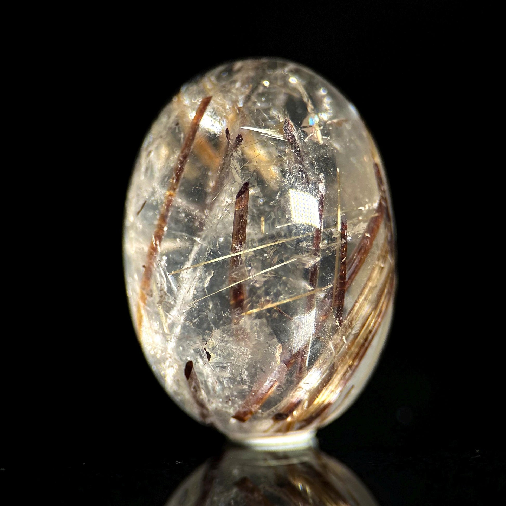 Copper Rutile Quartz Cabochon | Flashy Natural Gemstone
