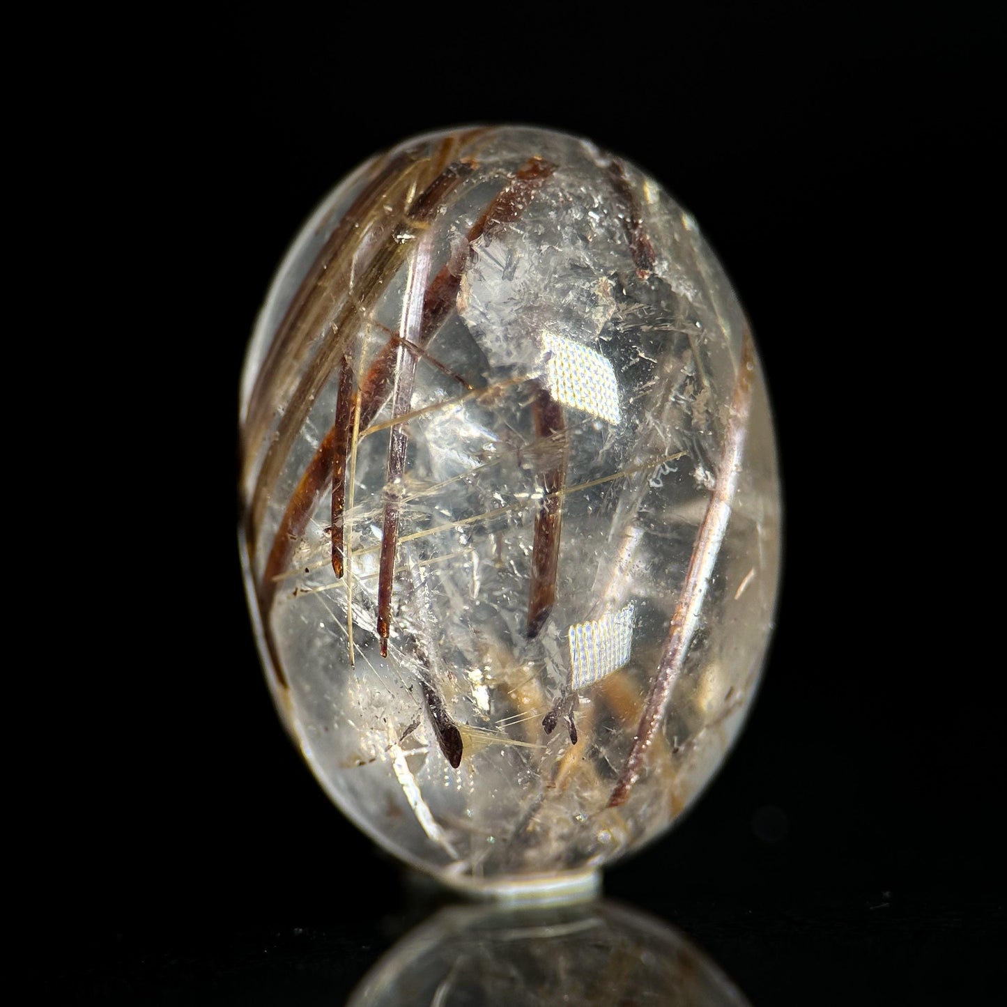 Copper Rutile Quartz Cabochon | Flashy Natural Gemstone