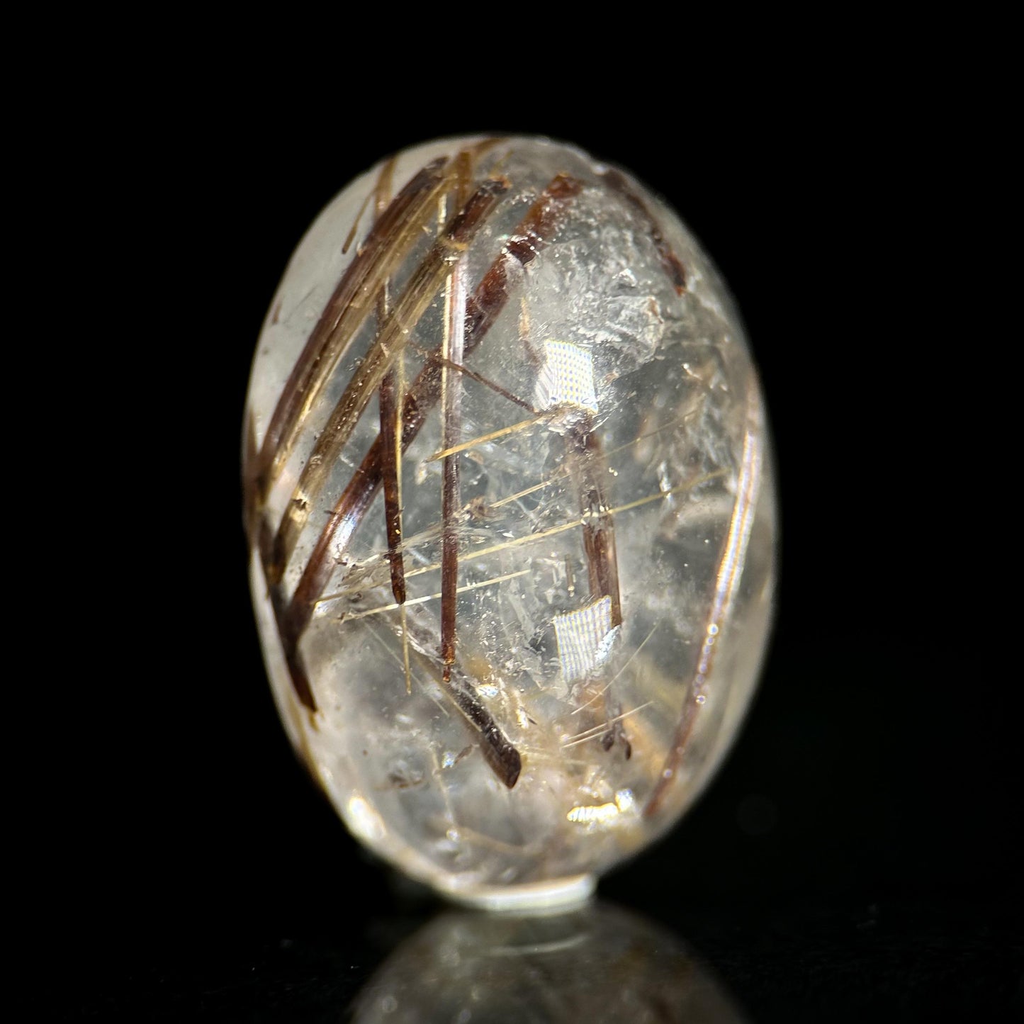 Copper Rutile Quartz Cabochon | Flashy Natural Gemstone