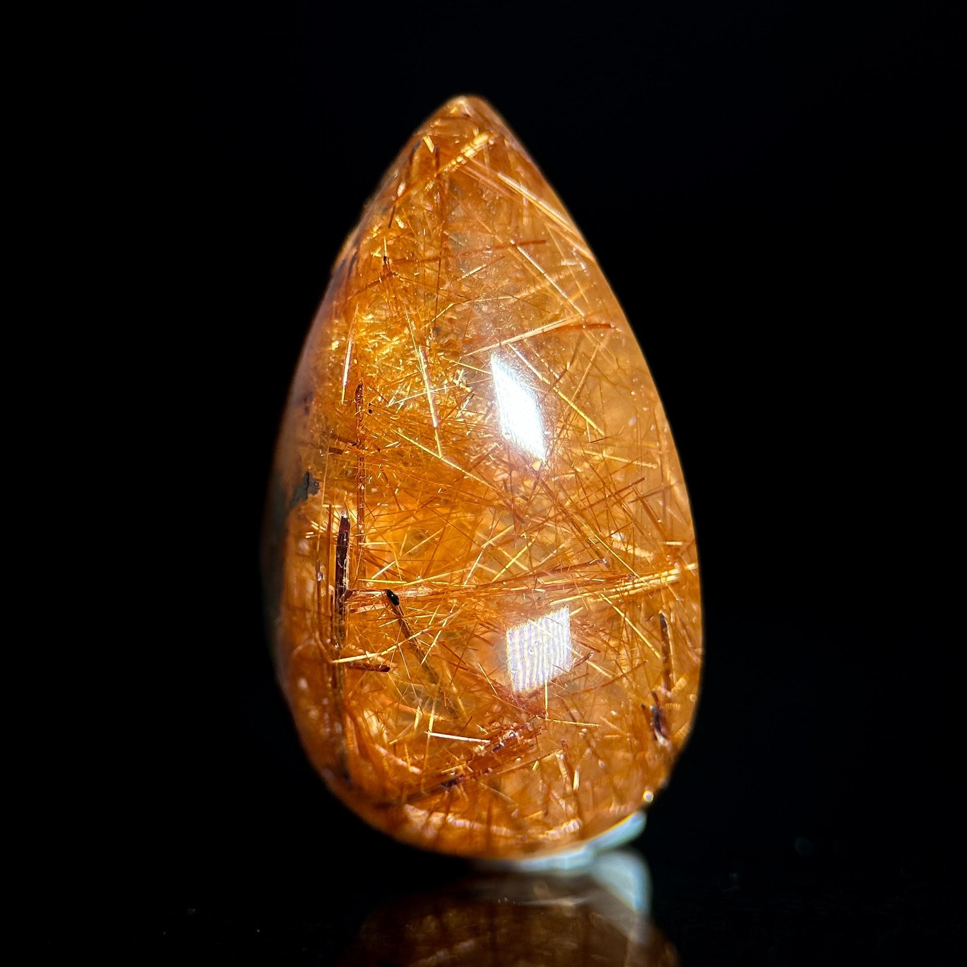 Copper Rutile Quartz Cabochon | Flashy Natural Gemstone