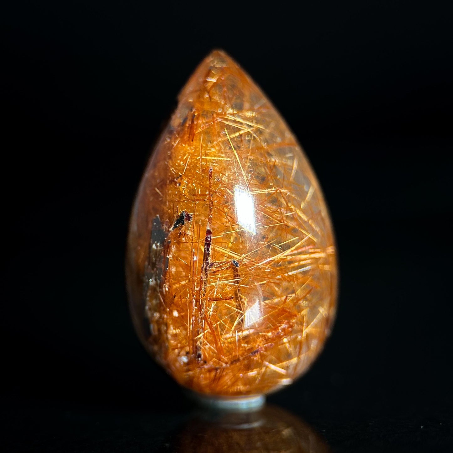 Copper Rutile Quartz Cabochon | Flashy Natural Gemstone