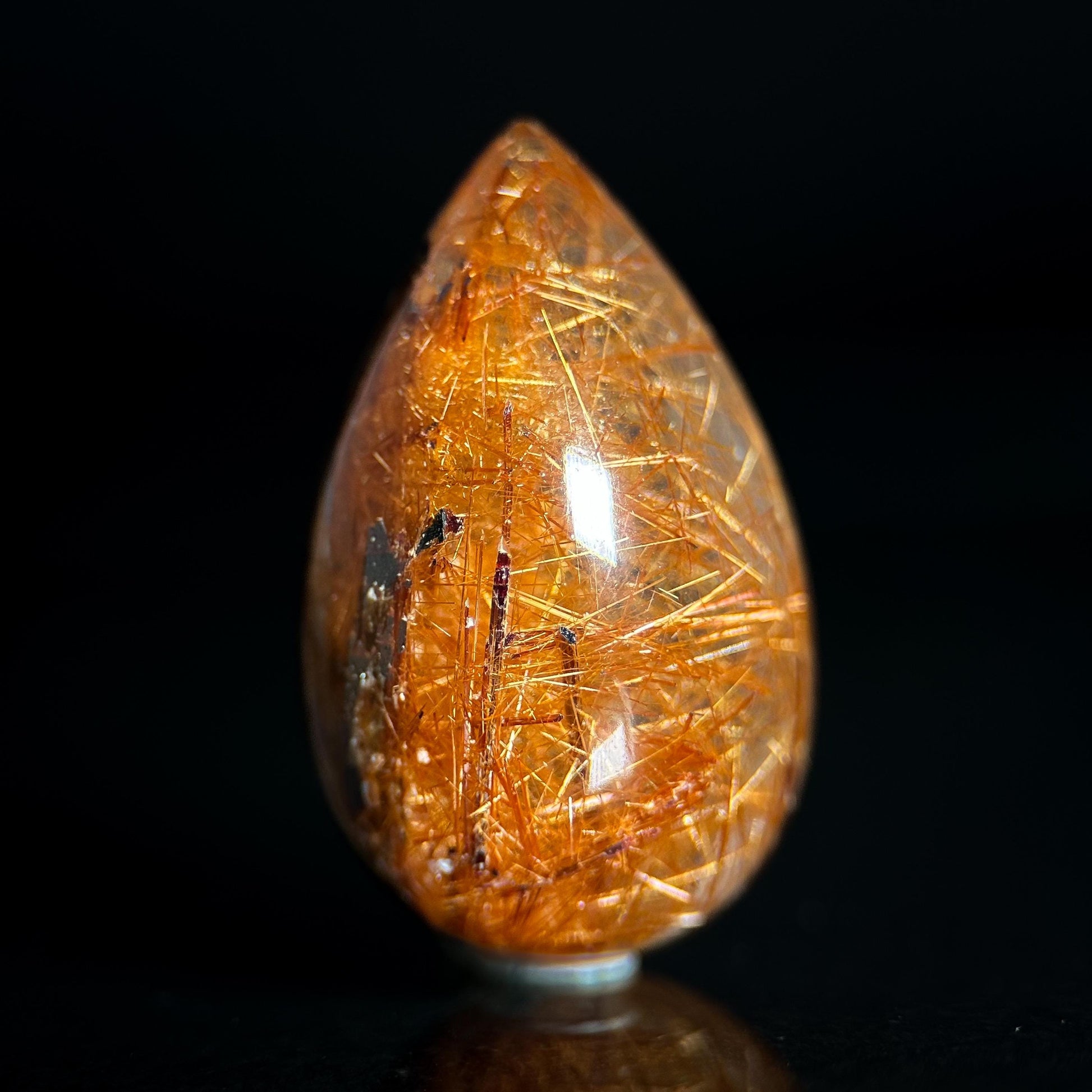 Copper Rutile Quartz Cabochon | Flashy Natural Gemstone