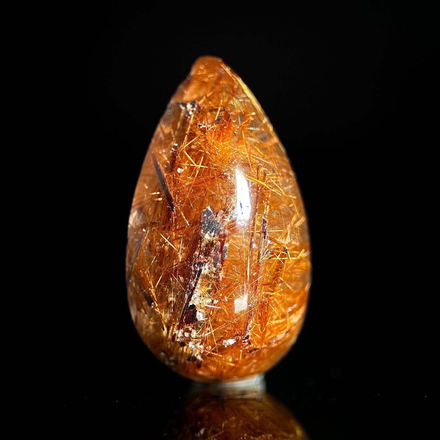 Copper Rutile Quartz Cabochon | Flashy Natural Gemstone