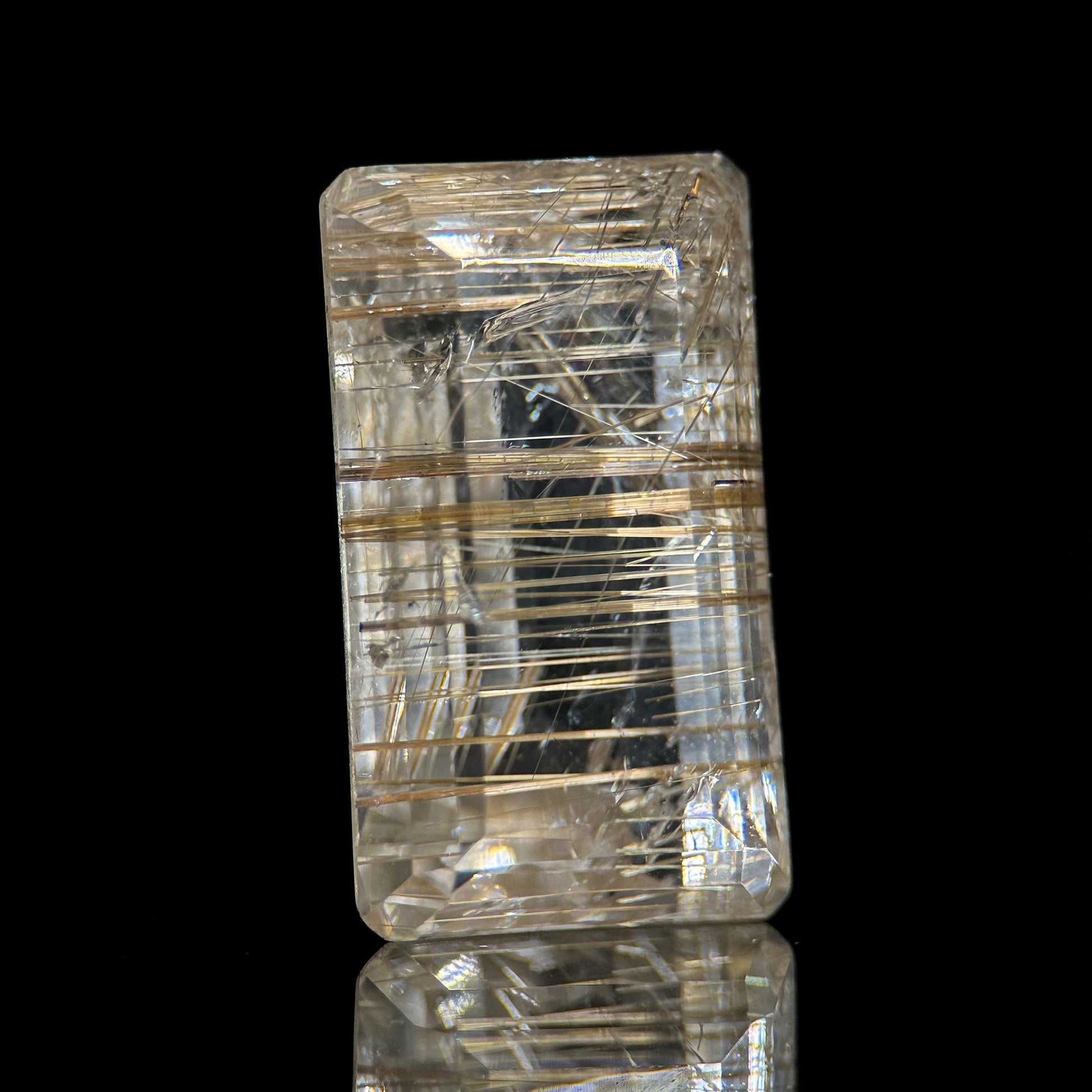 Golden Rutile Quartz Cabochon | Flashy Natural Gemstone