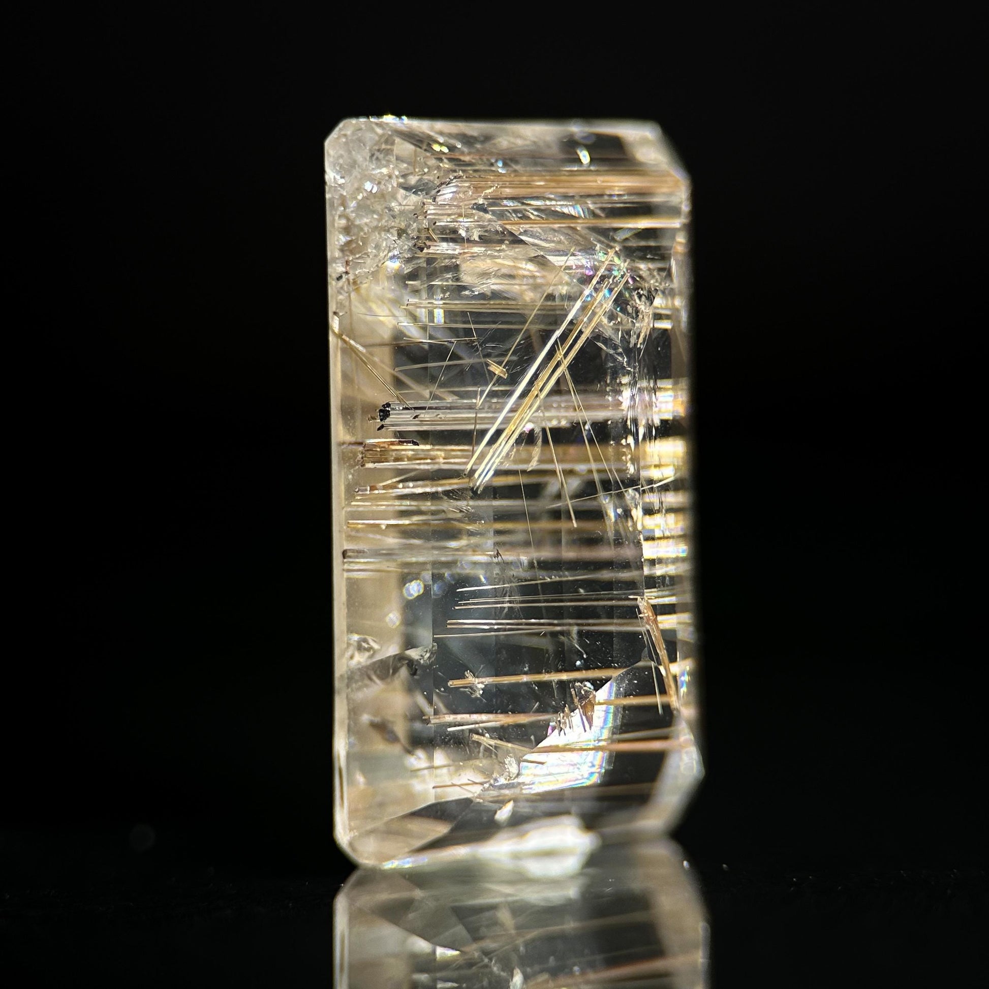 Golden Rutile Quartz Cabochon | Flashy Natural Gemstone