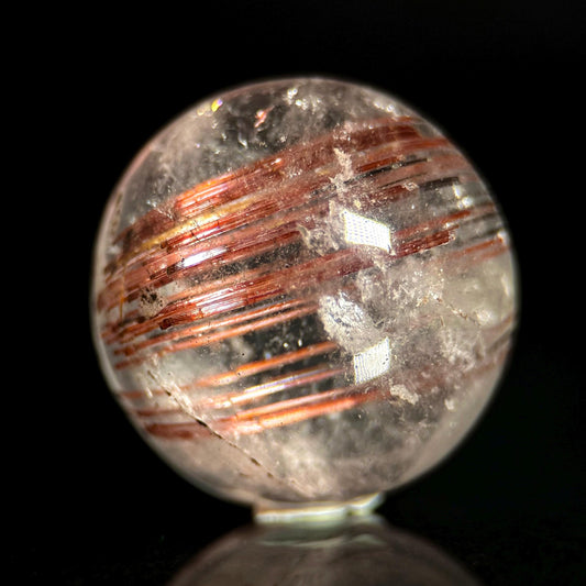 Red Rutile Quartz Cabochon | Flashy Natural Gemstone