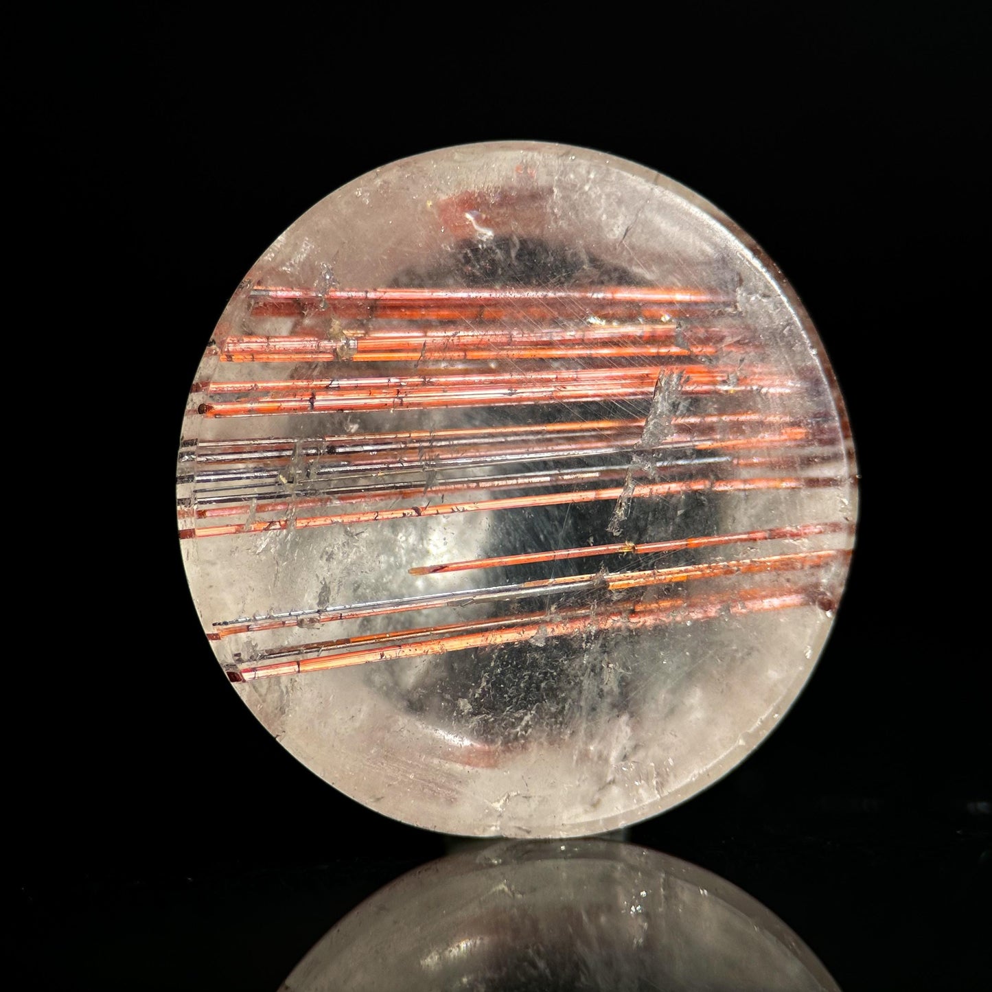 Red Rutile Quartz Cabochon | Flashy Natural Gemstone