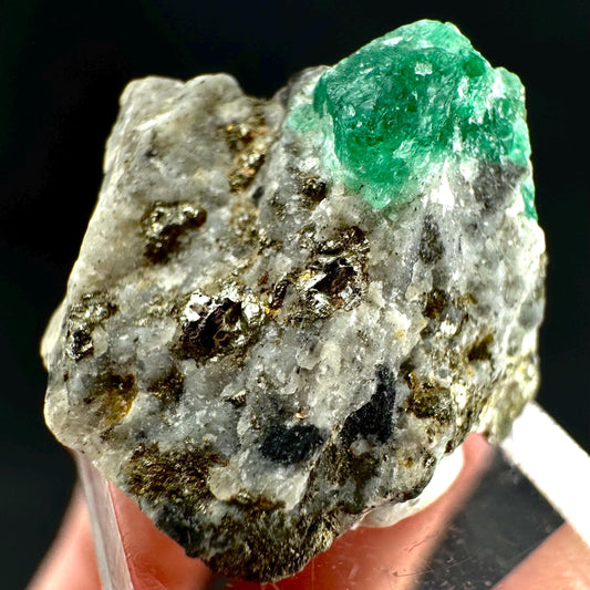 Emerald on Matrix | natural green crystal cluster, raw mineral specimen from Pakistan