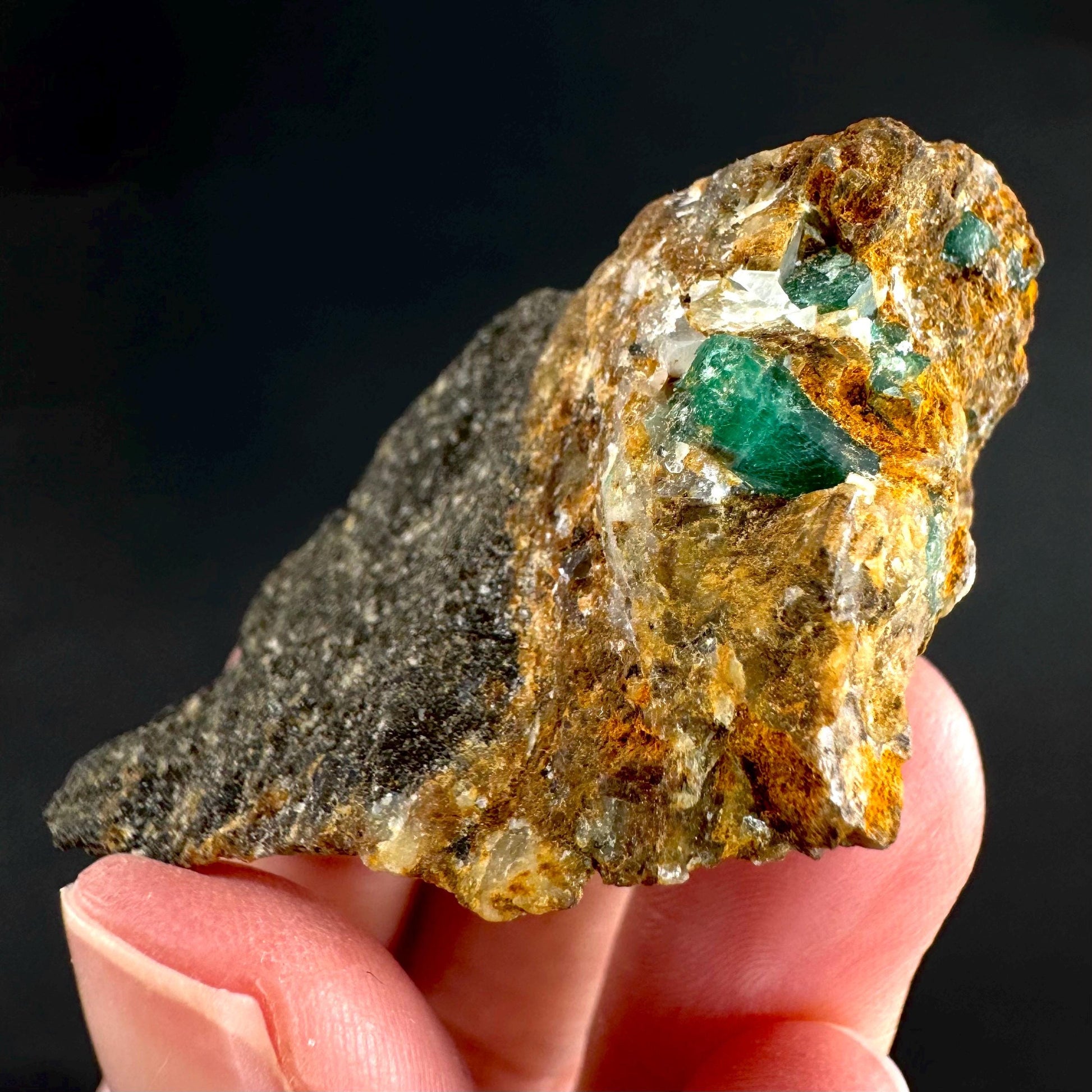 Emerald on Matrix | natural green crystal cluster, raw mineral specimen from Pakistan