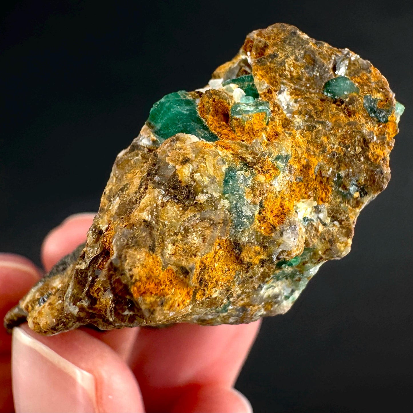 Emerald on Matrix | natural green crystal cluster, raw mineral specimen from Pakistan
