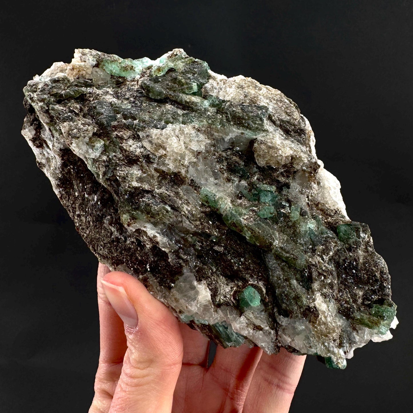 Emerald on Matrix | natural green crystal cluster, raw mineral specimen from Pakistan