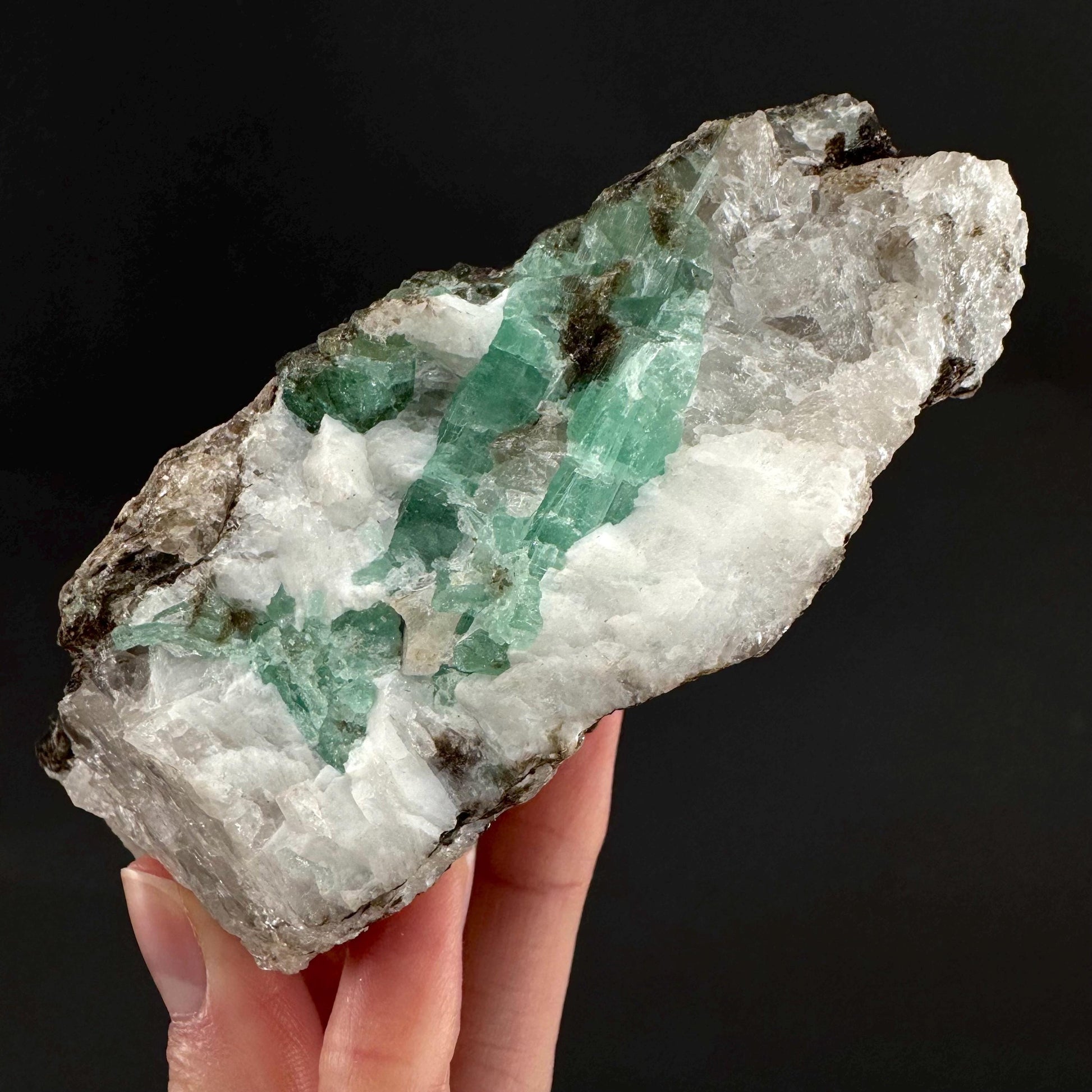 Emerald on Matrix | natural green crystal cluster, raw mineral specimen from Pakistan