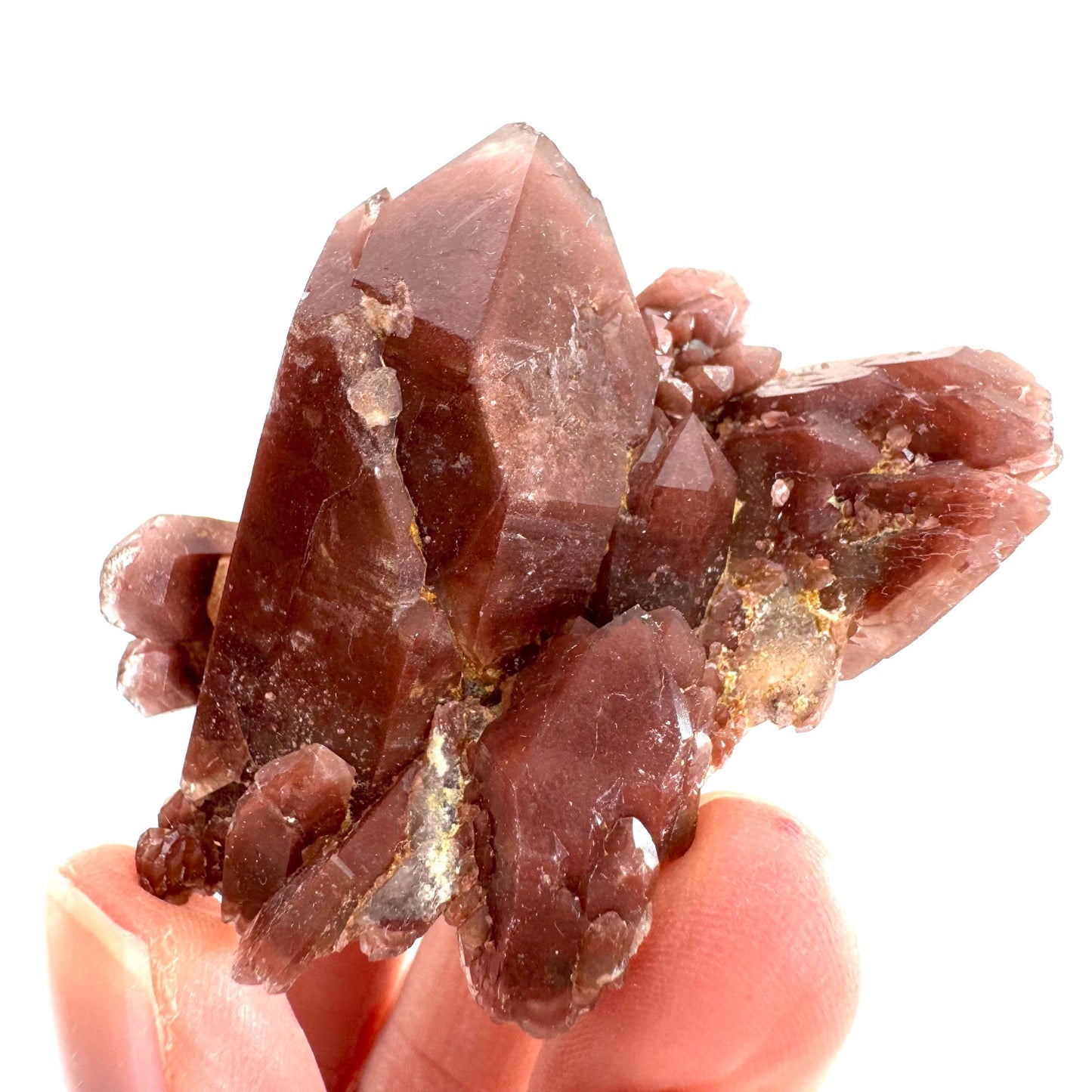 Red Hematite Quartz Crystal | Phantom Fire Quartz, mineral specimen from Zimbabwe