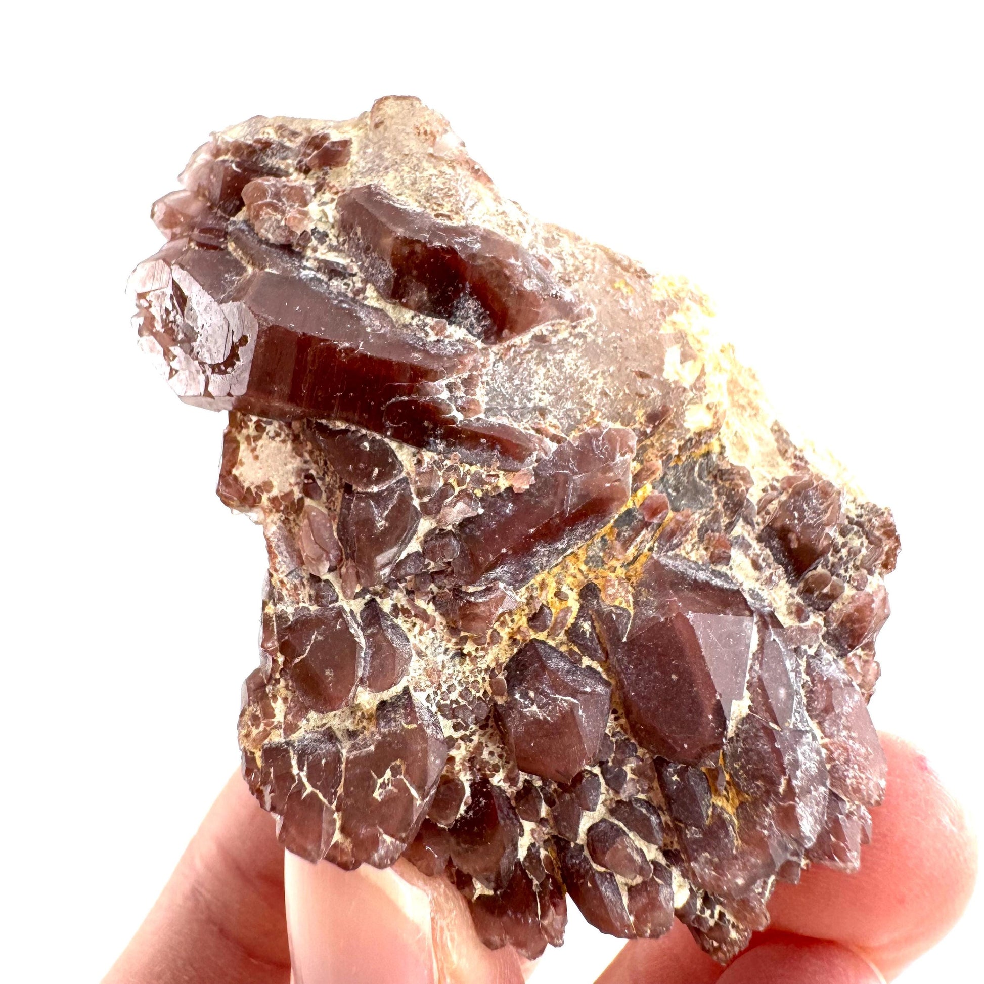 Red Hematite Quartz Crystal | Phantom Fire Quartz, mineral specimen from Zimbabwe