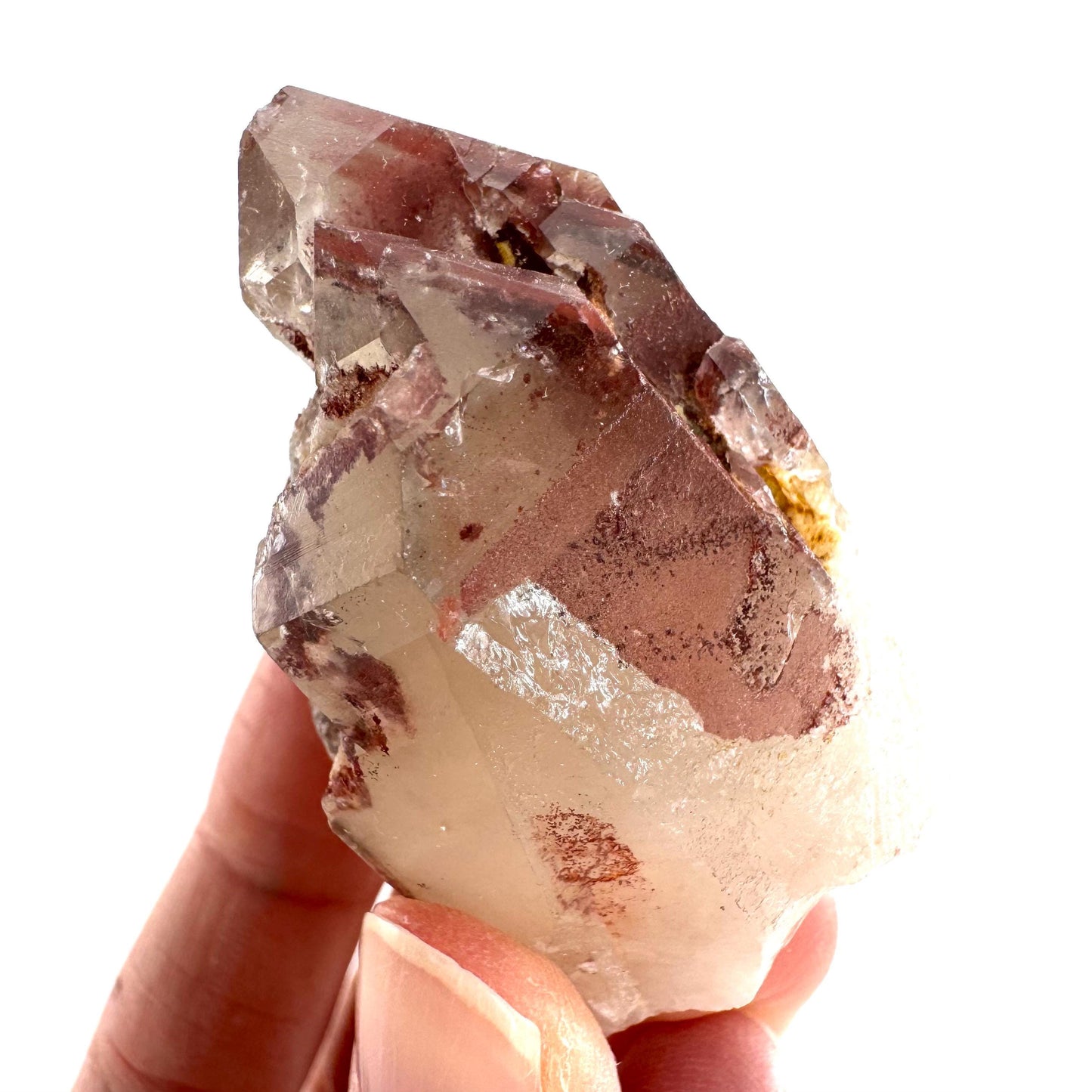 Red Hematite Quartz Crystal | Phantom Fire Quartz, mineral specimen from Zimbabwe